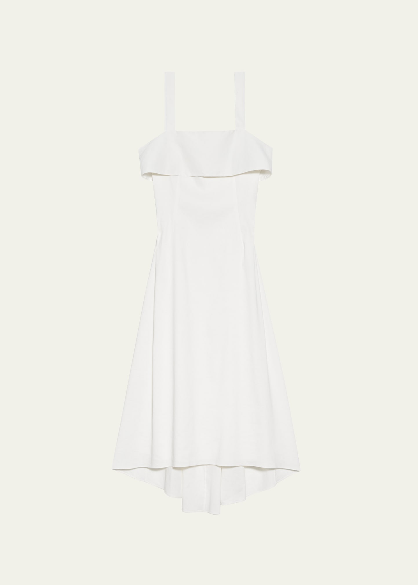 Flap Square-Neck Midi Dress