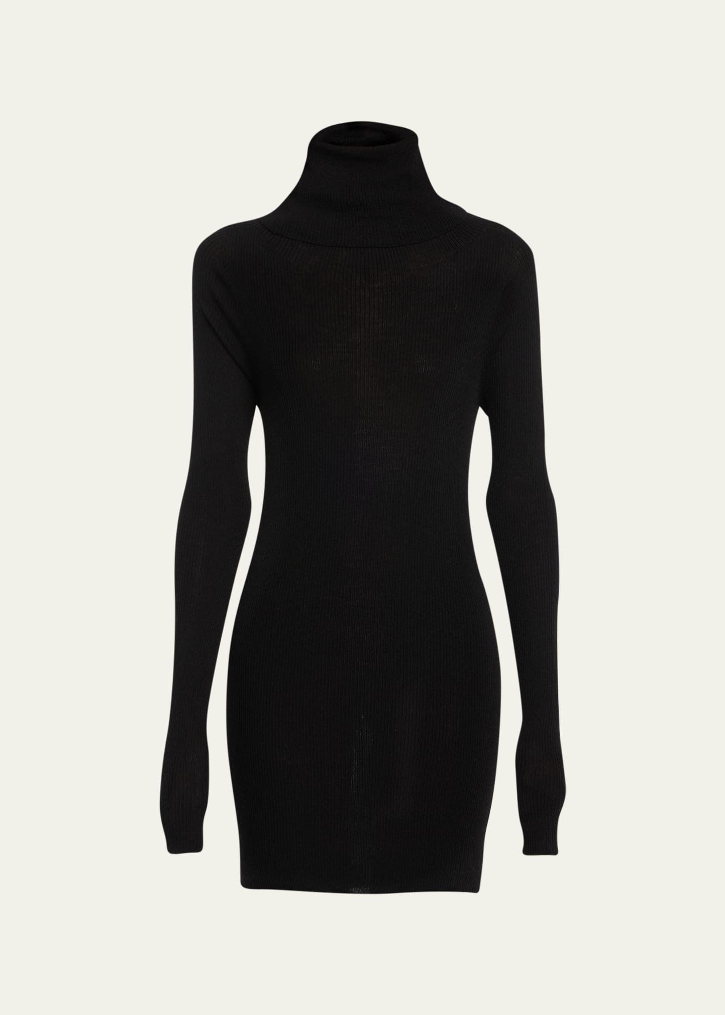 Ribbed Body-Con Wool Mini Dress