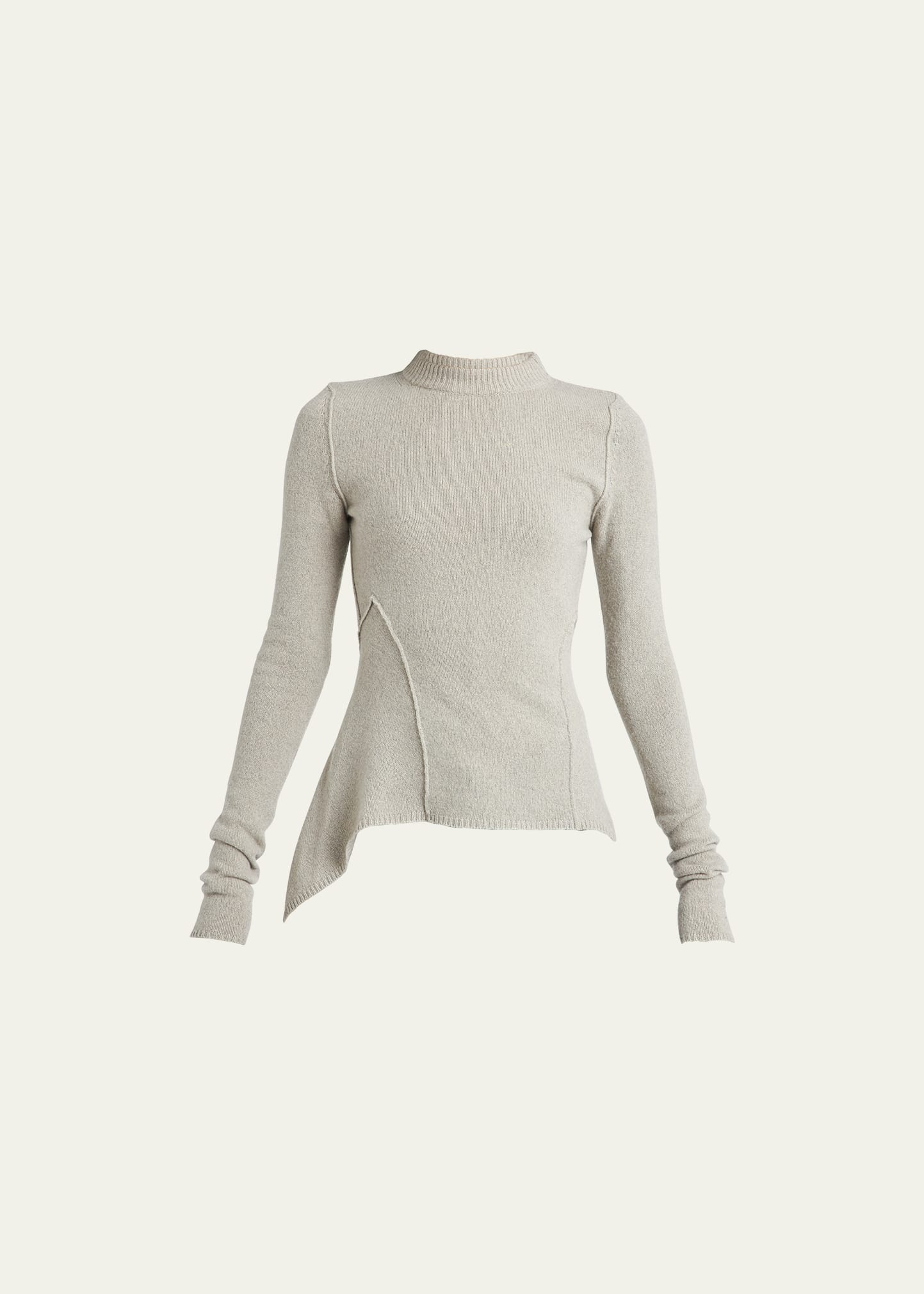 Godet Fitted Cashmere-Wool Sweater