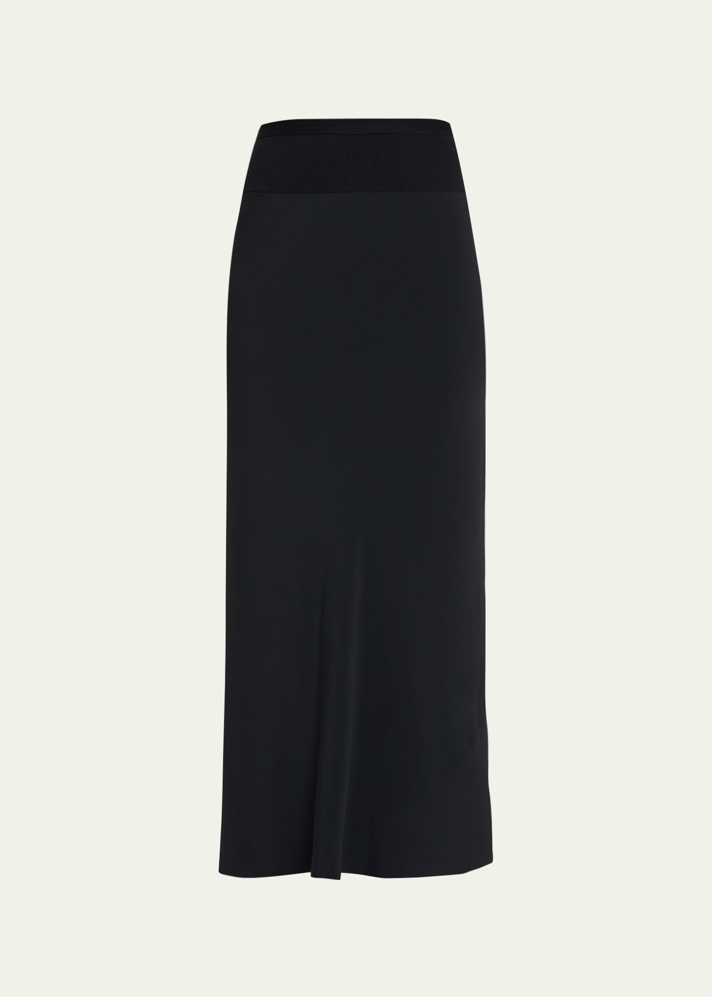 Rick Owens Calf Length Bias Skirt In Black