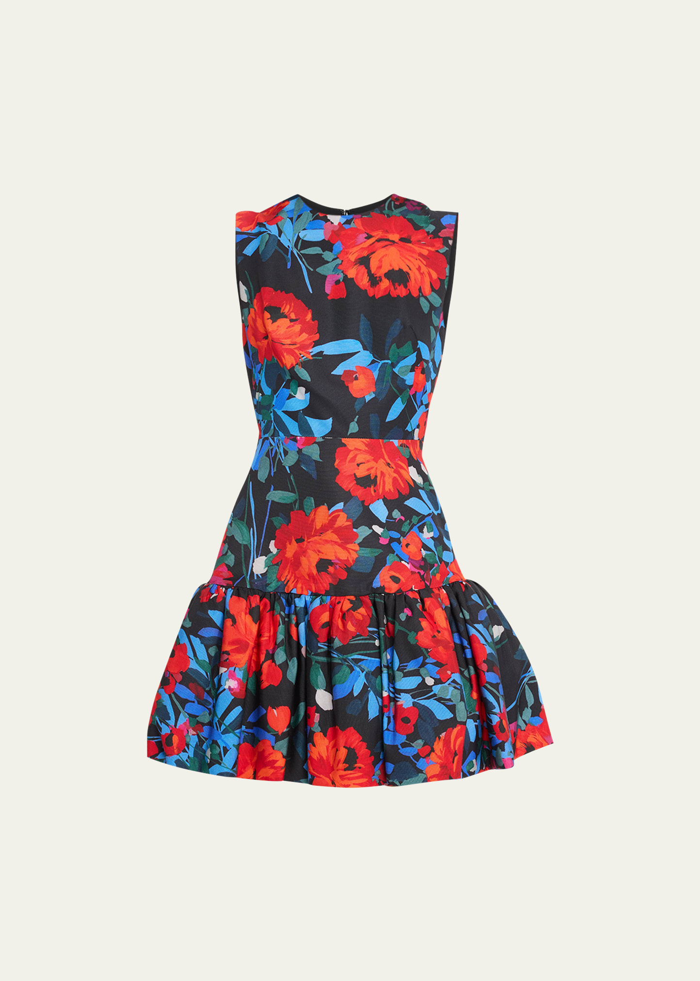 Floral-Print Bubble Hem Mini Dress