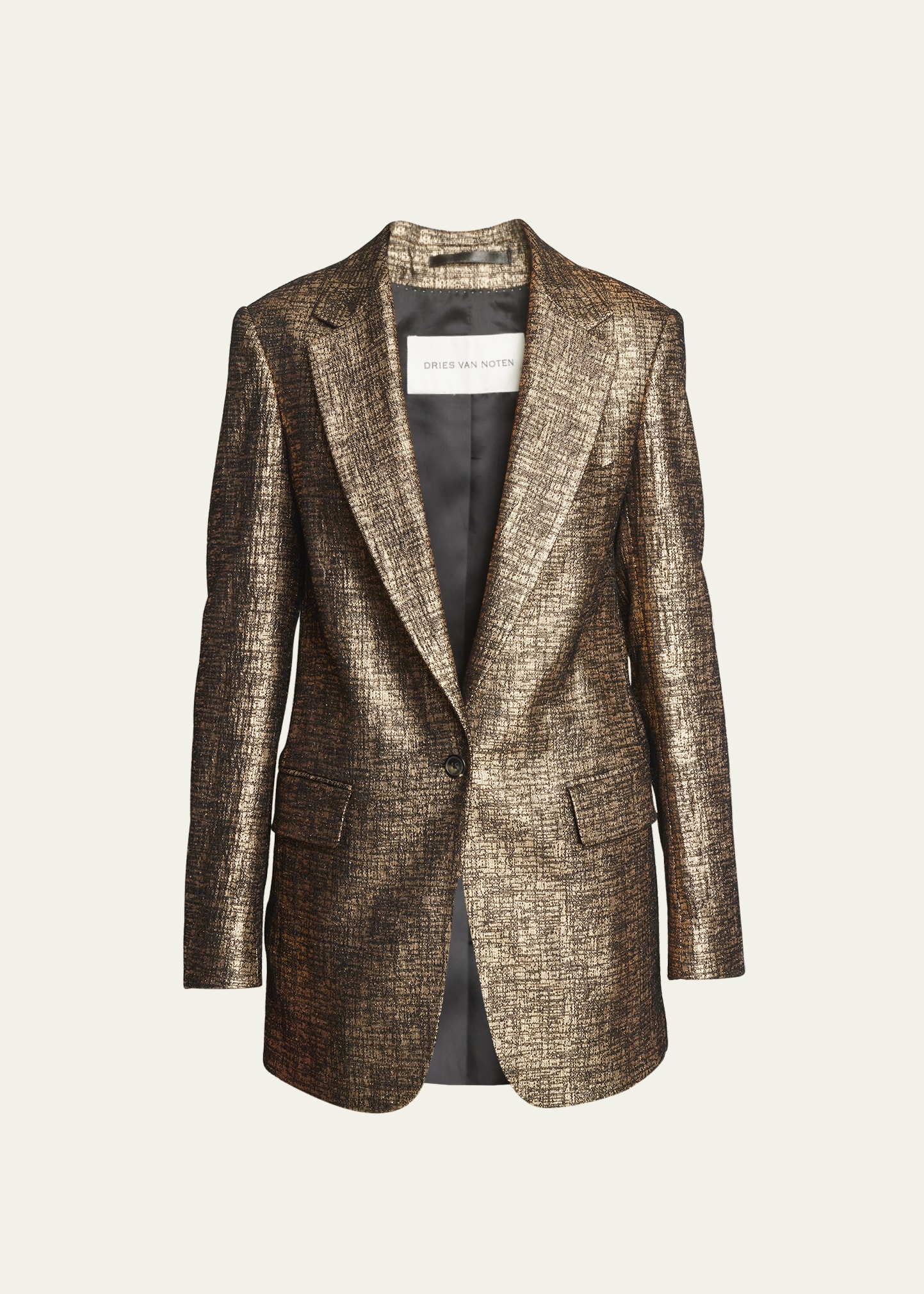 Blanchet One-Button Metallic Blazer