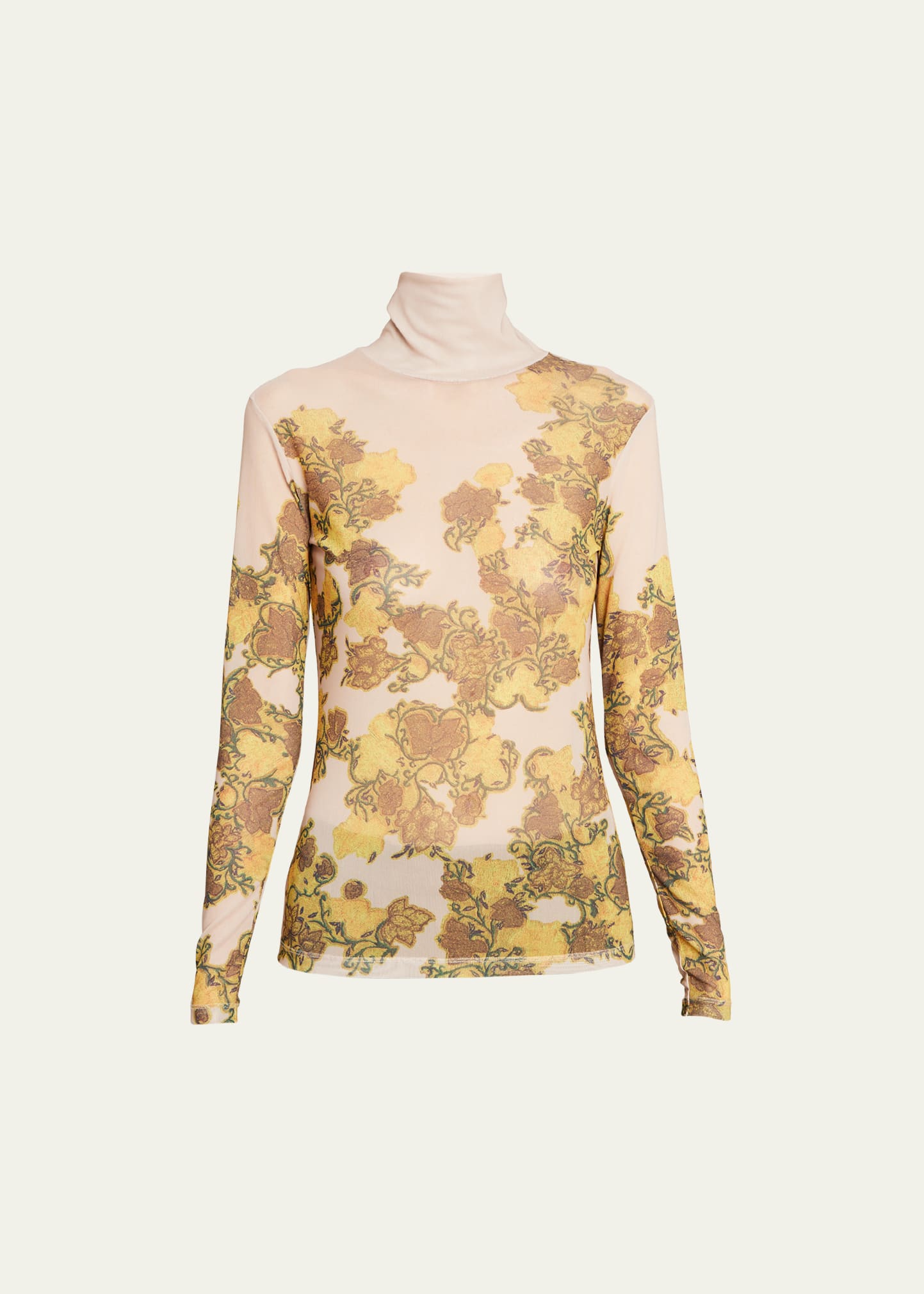 Heyser Printed Jersey Turtleneck Top