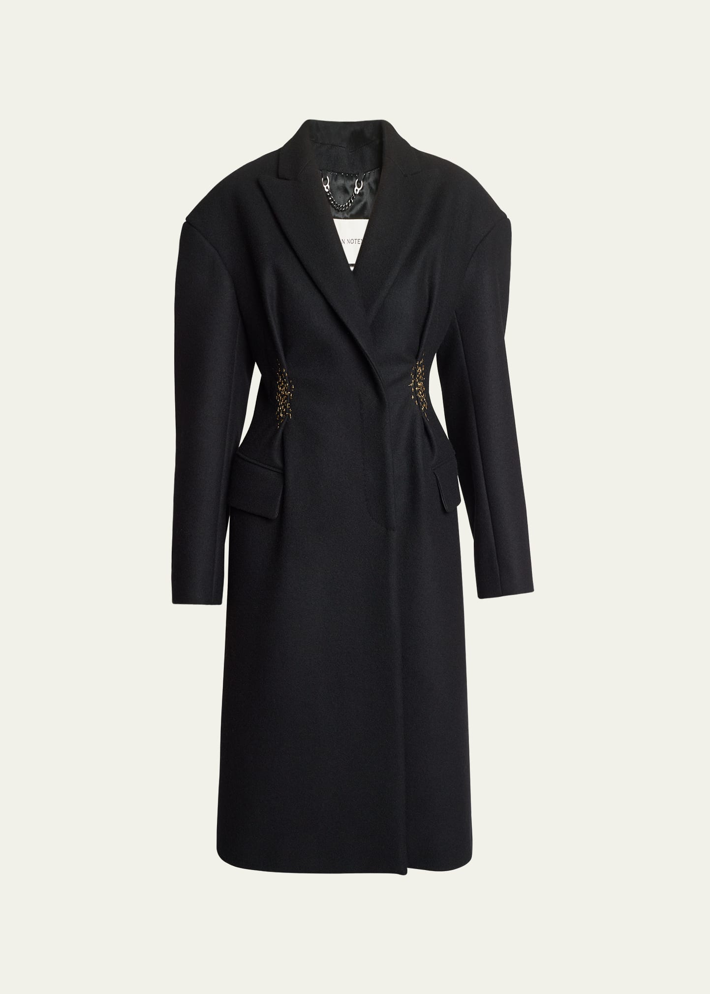 Ravis Conrast-Stitched Wool Coat