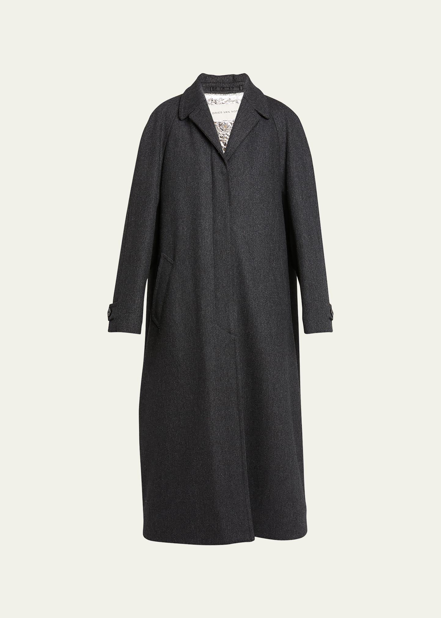 Rankin Wool Overcoat with Metallic Lining