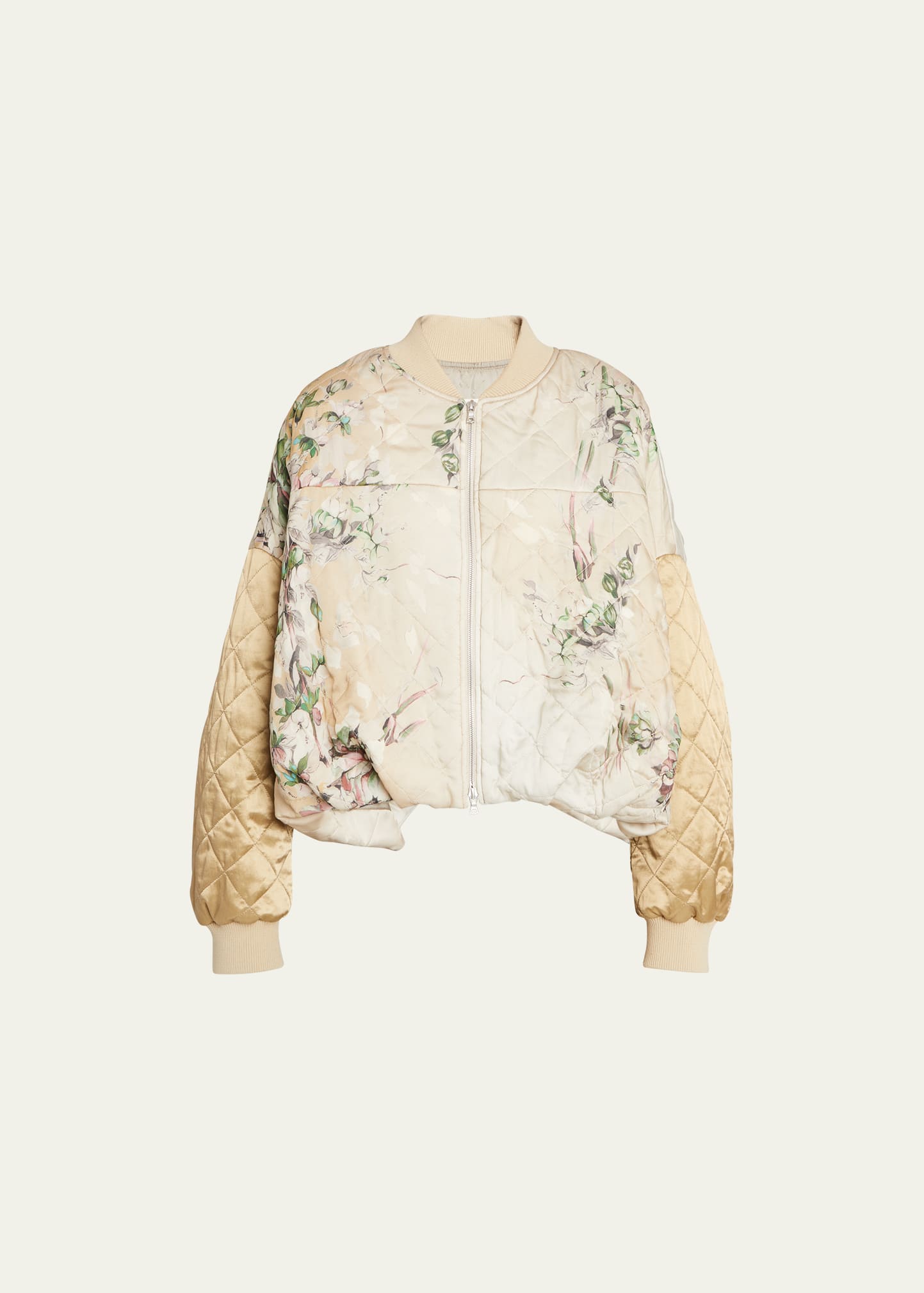 Veston Floral Satin Oversized Jacket