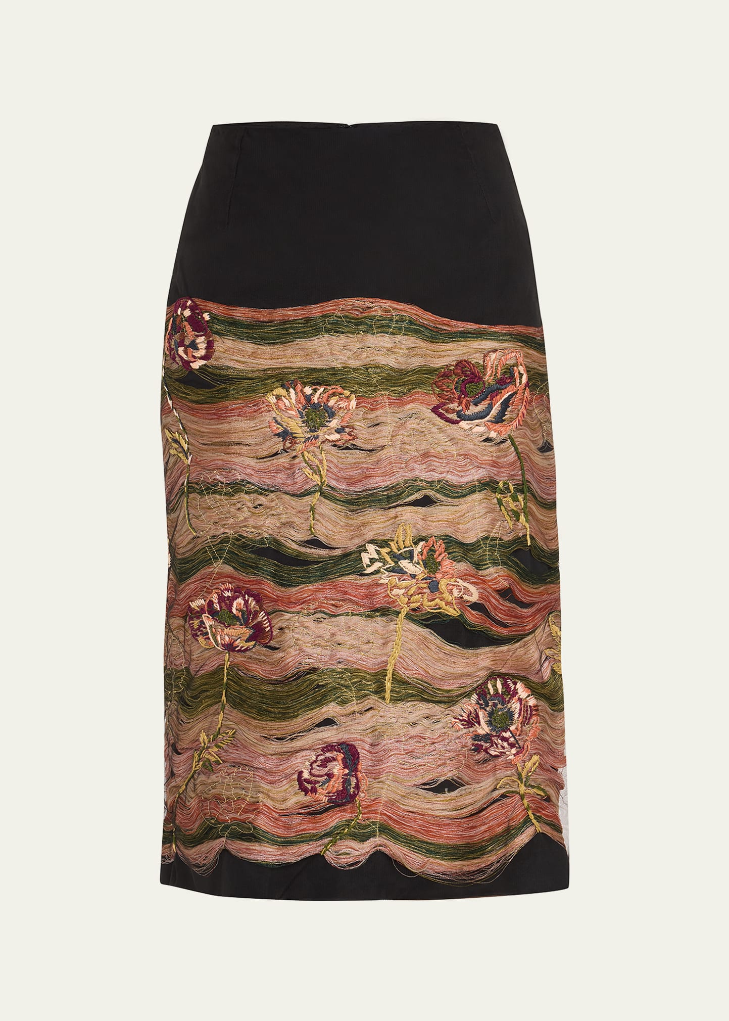 Salby Embroidered Midi Skirt