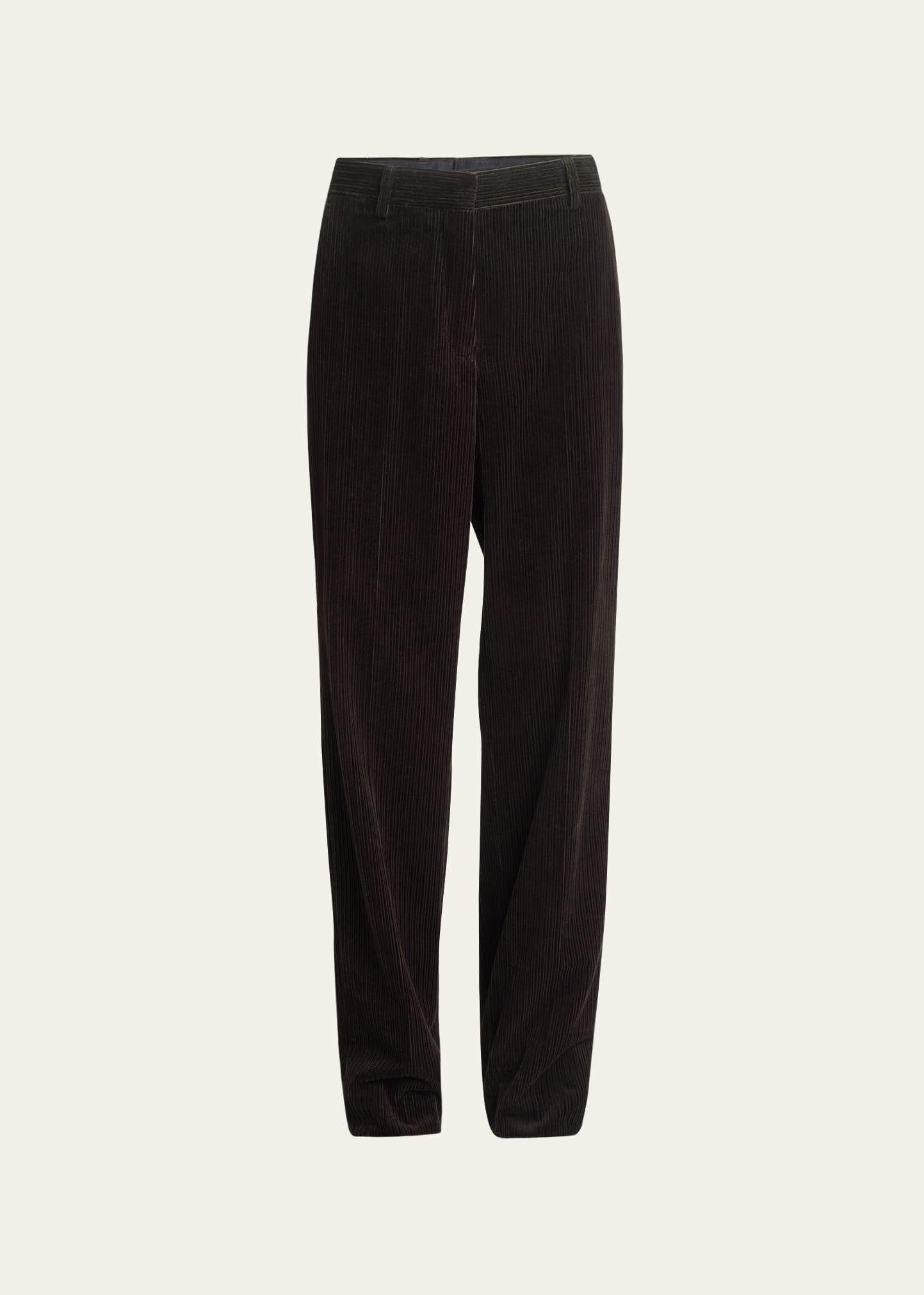 Pulley Corduroy Straight-Leg Pants