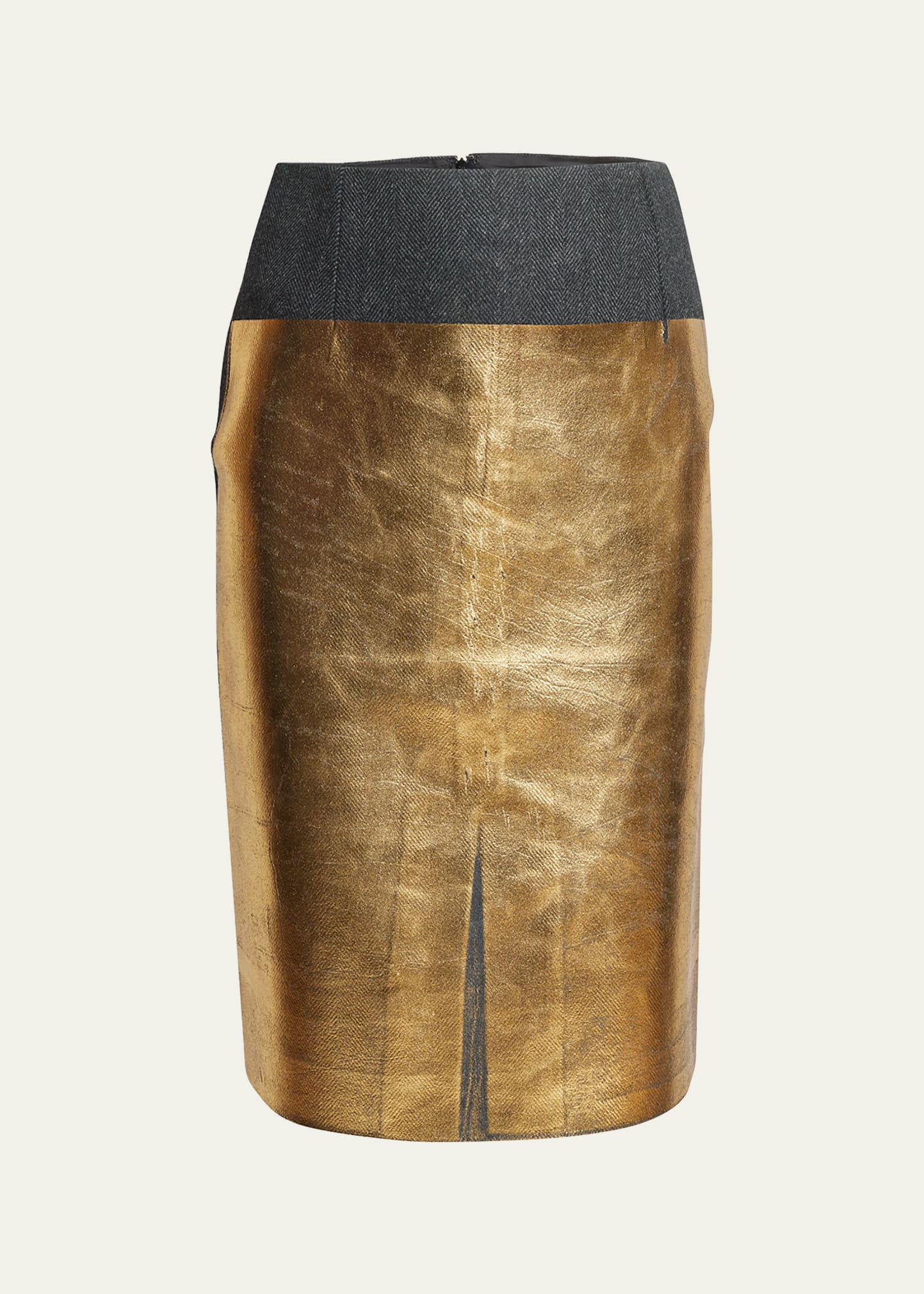 Salby Metallic Wool Pencil Skirt
