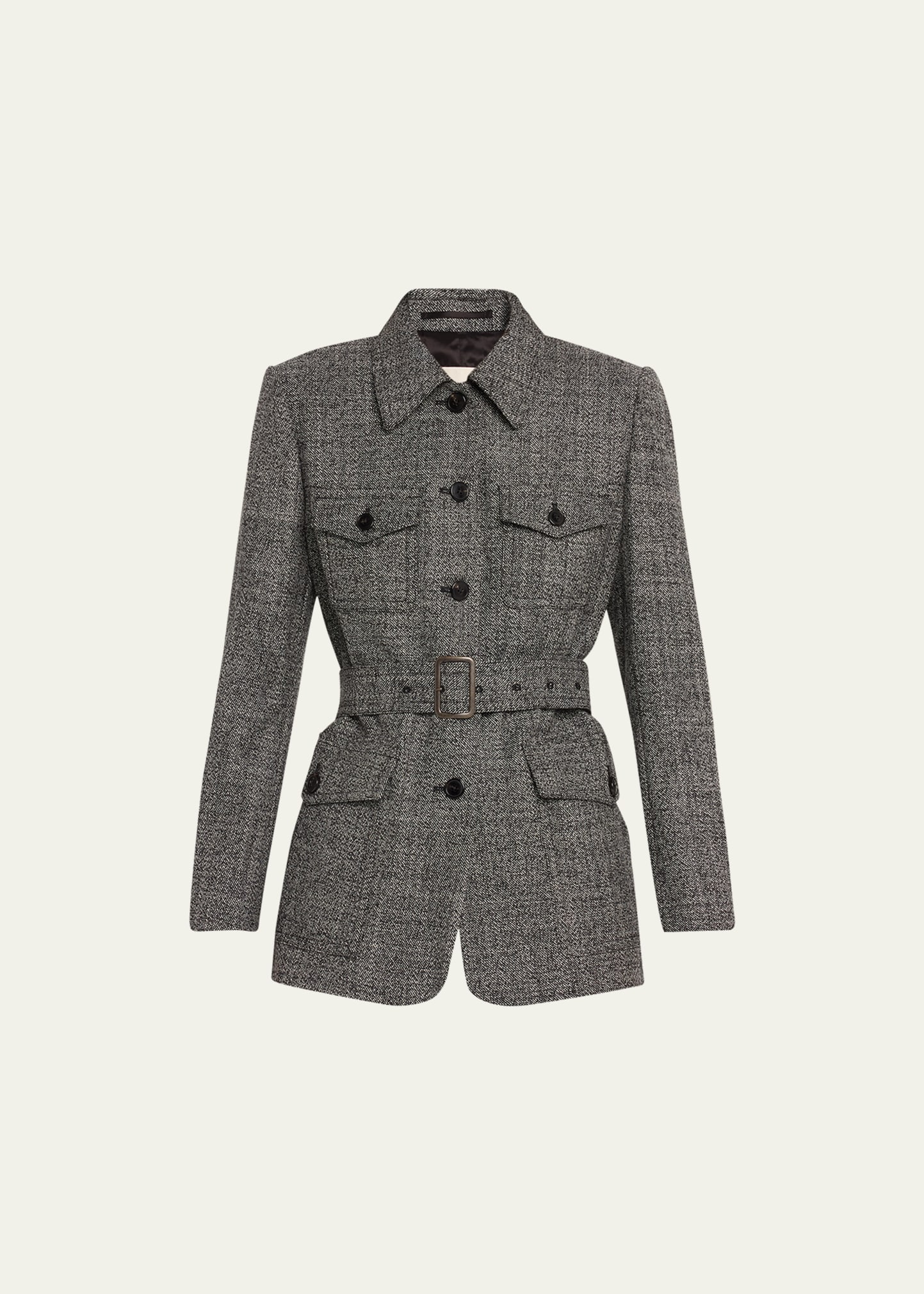 Vardia Belted Wool Utility Jacket