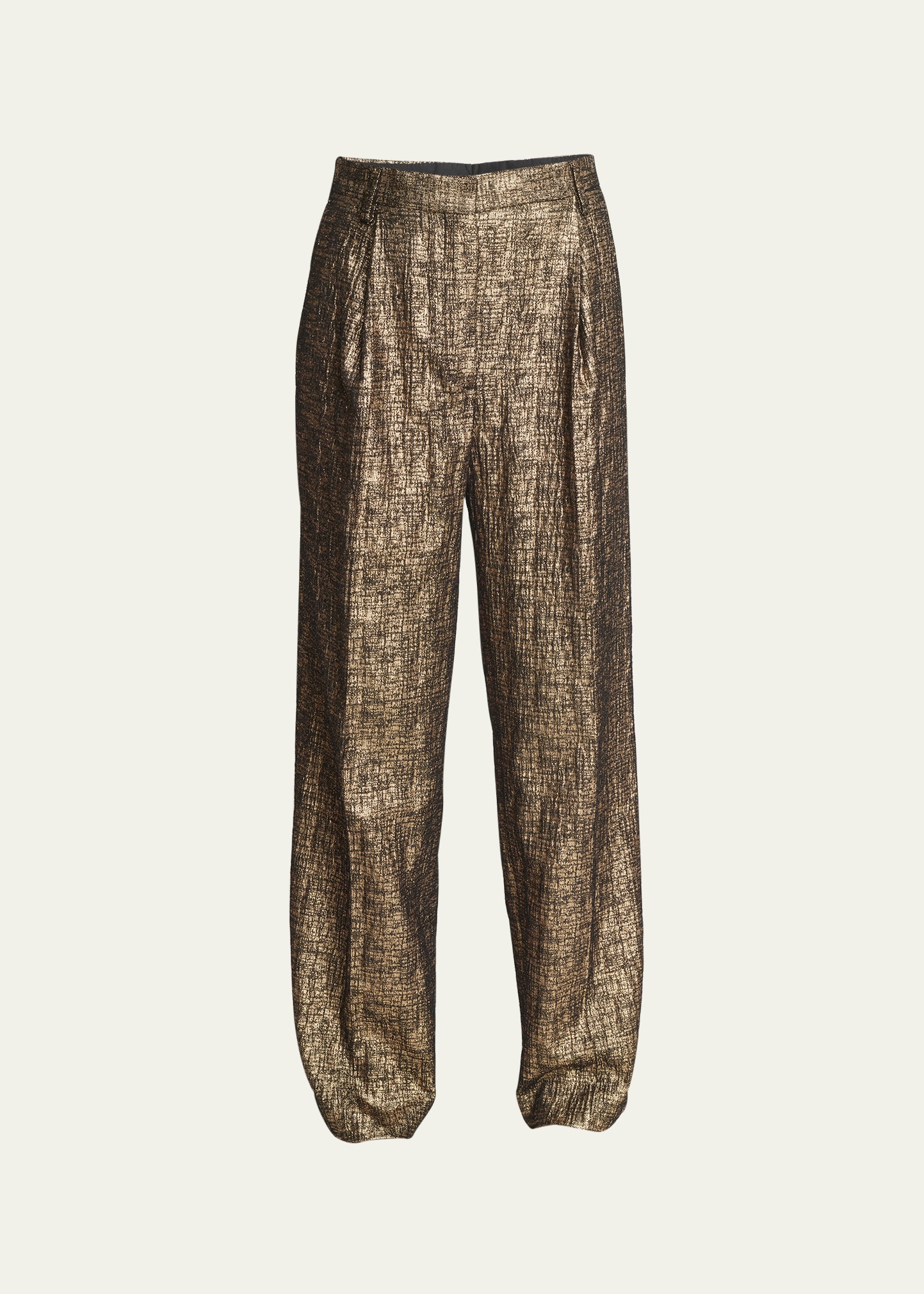 Porter Metallic Tweed Wide-Leg Pants