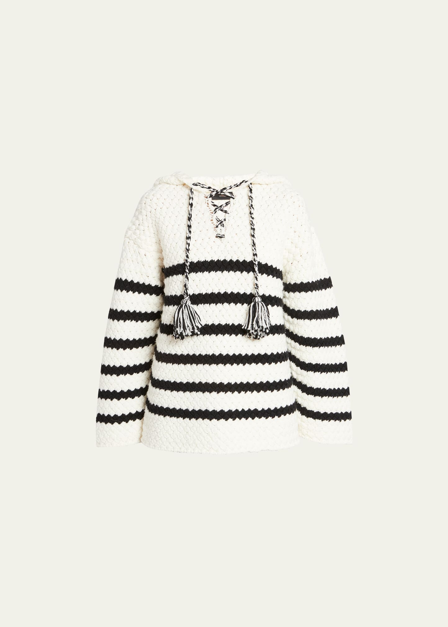 Navigators Stripe Lace-Up Wool Hoodie