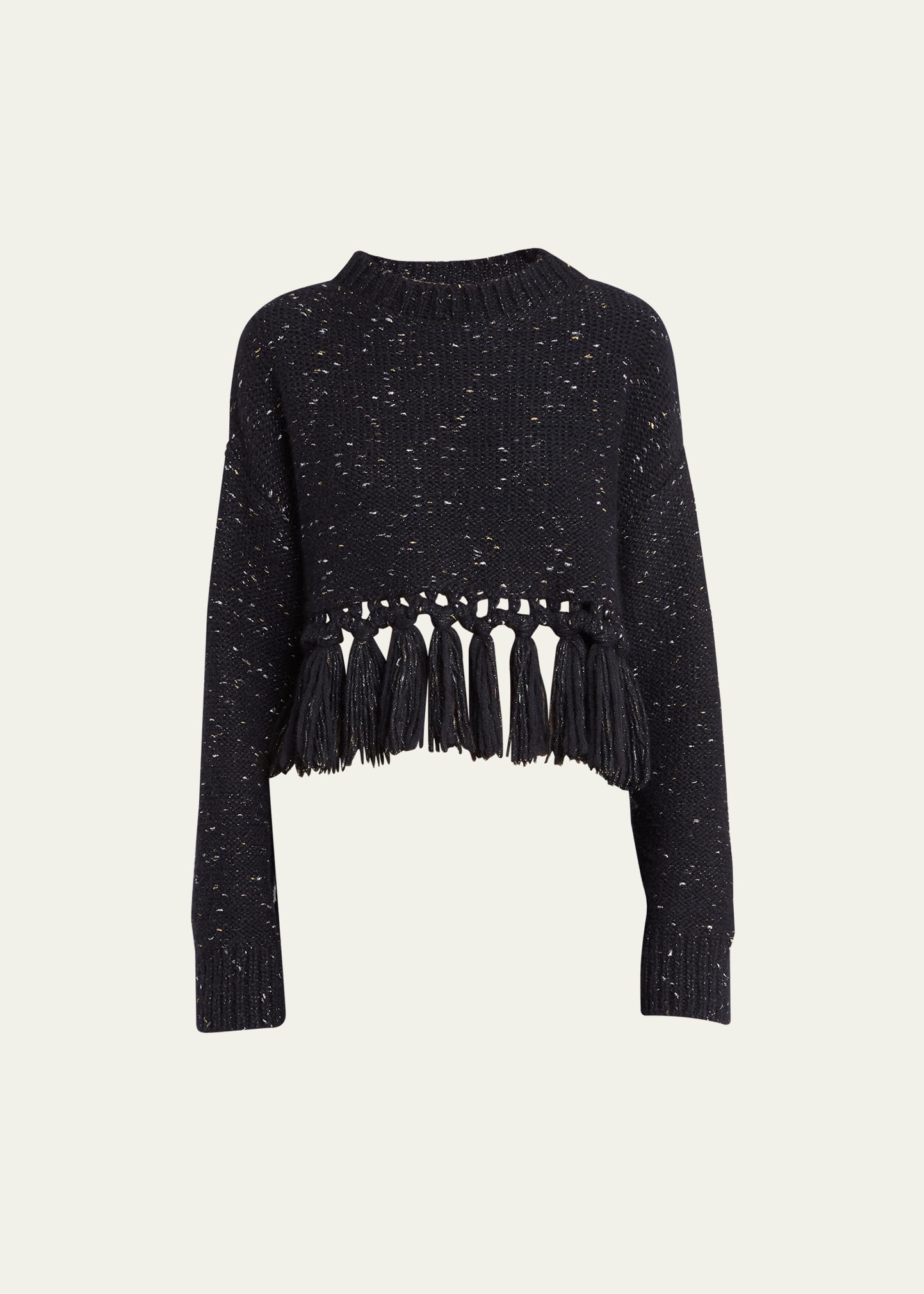 The Astral Metallic-Knit Cropped Sweater