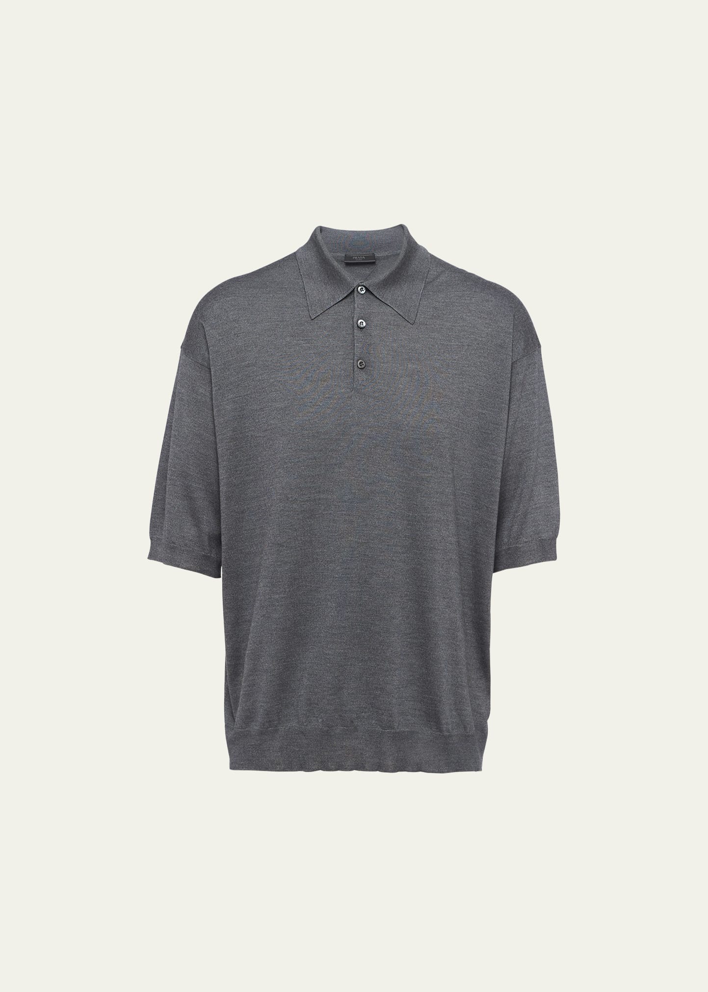 Men's Silk Knit Polo Shirt