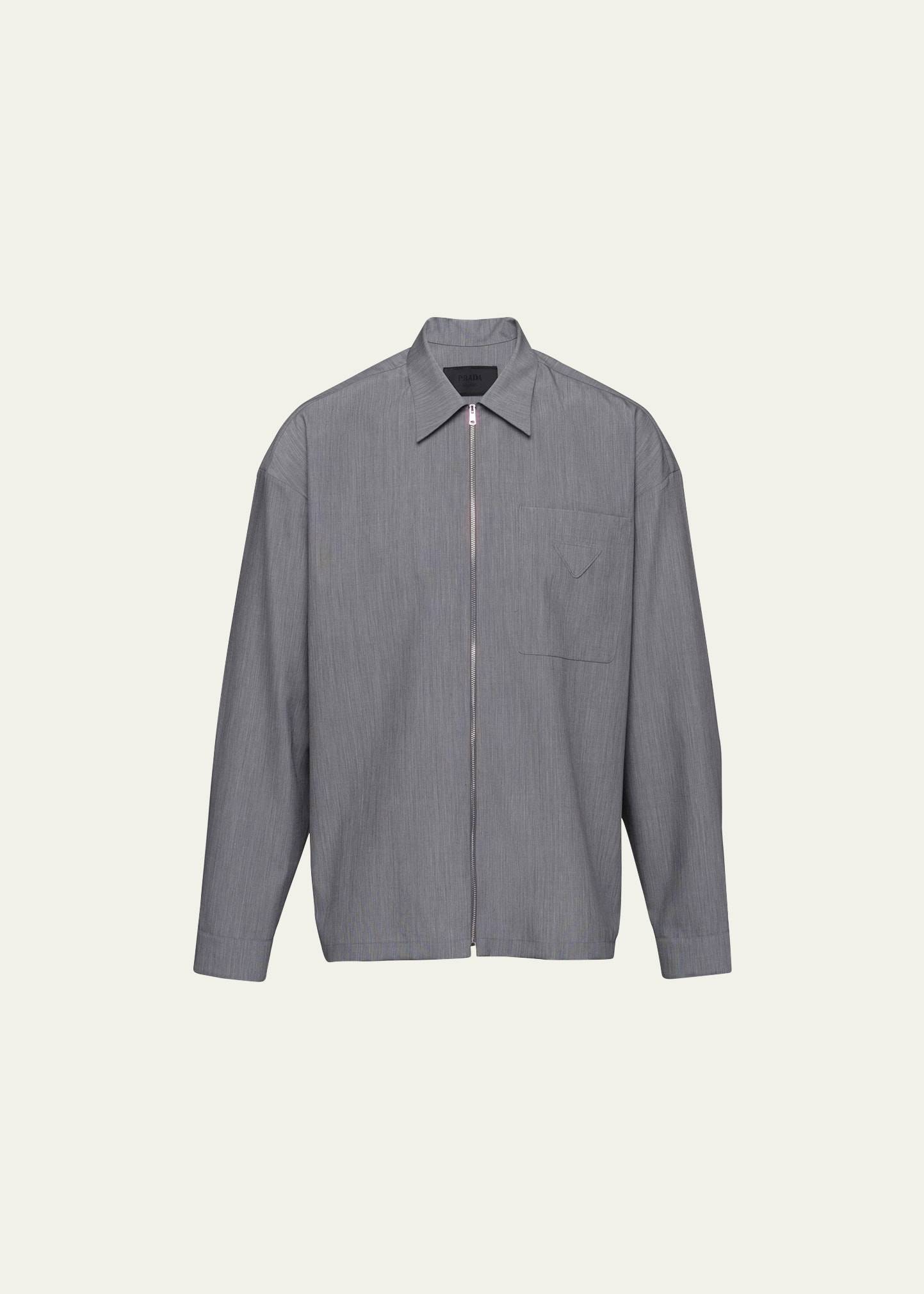 Men's Wool-Mohair Zip Overshirt