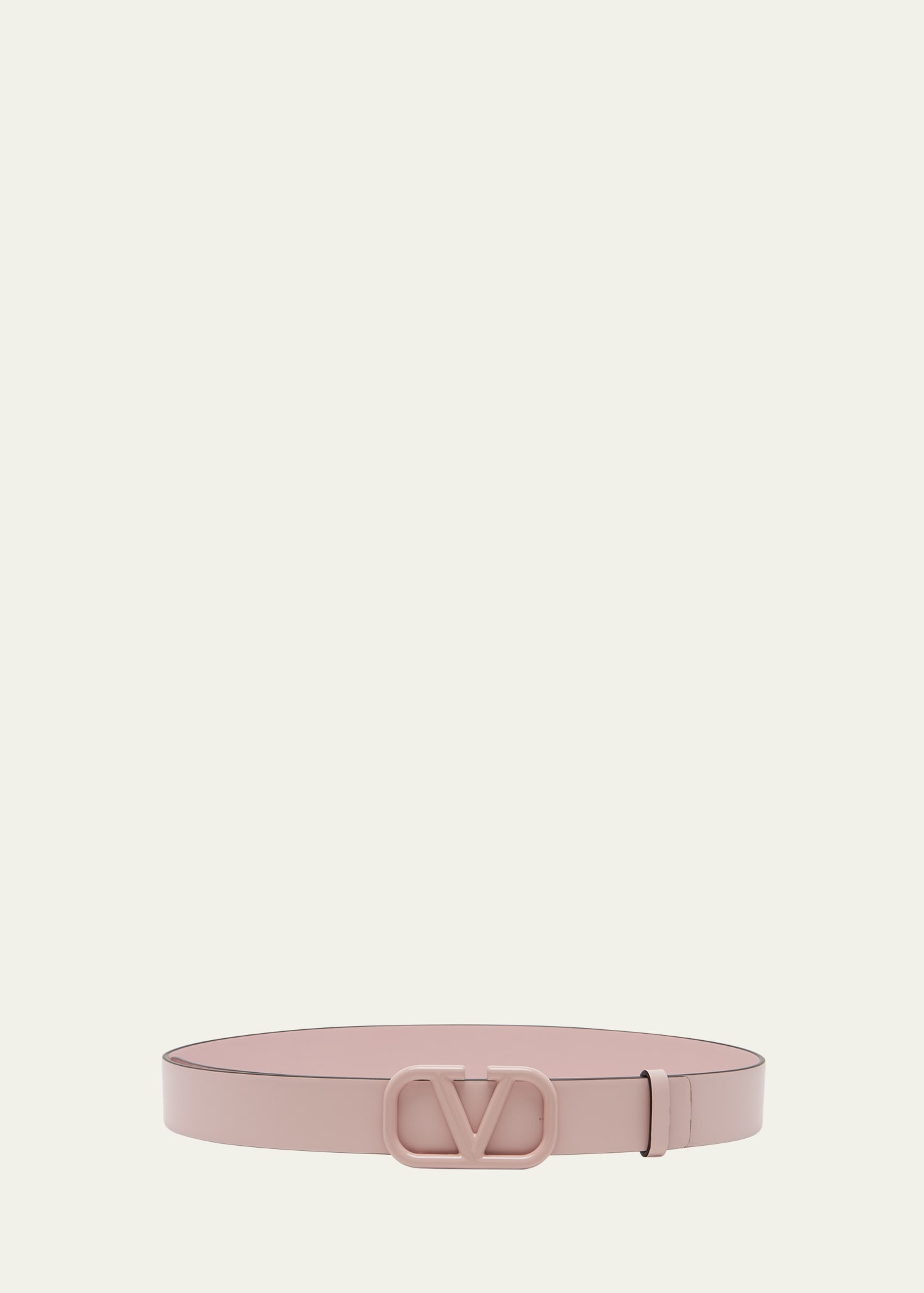 Shop Valentino V-logo Pink Leather Belt In 16q Rose Quartz