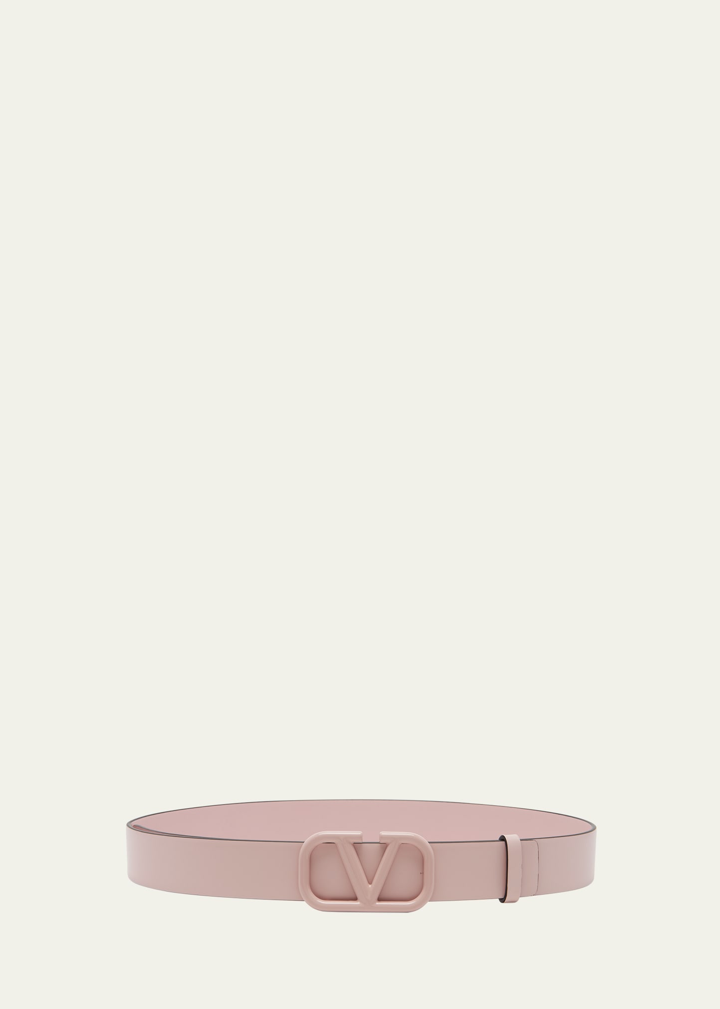 V-Logo Pink Leather Belt