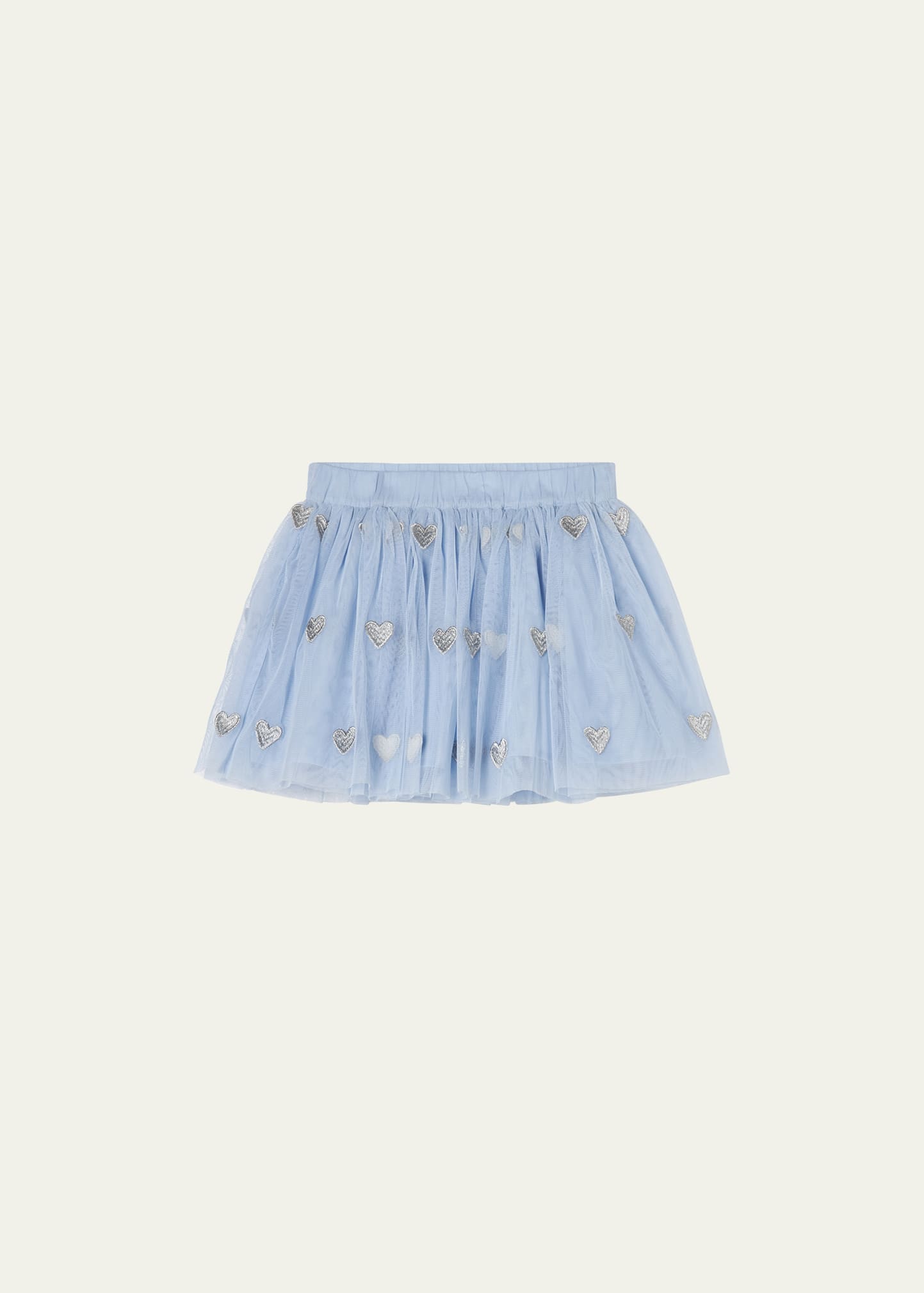 Girl's Tulle Glittery Hearts Skirt, Size 2-16