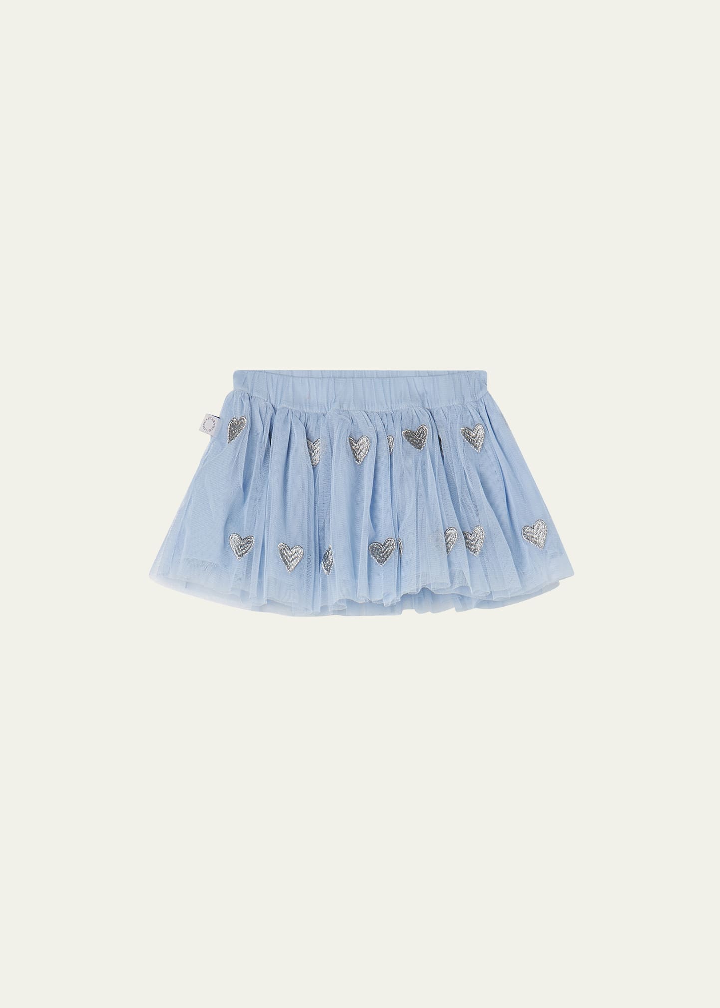 Girl's Tulle Glittery Hearts Skirt, Size 3M-18M