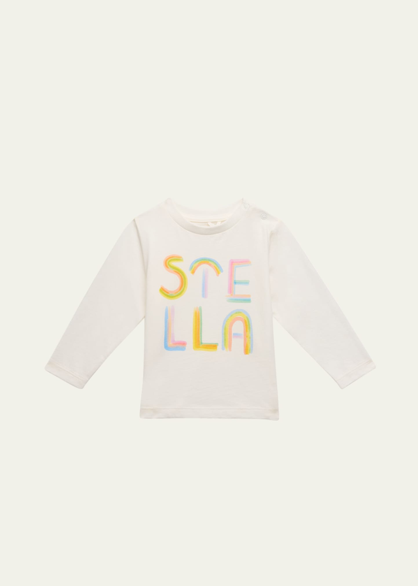 Stella Mccartney Rainbow Logo-print Cotton T-shirt In 101 White