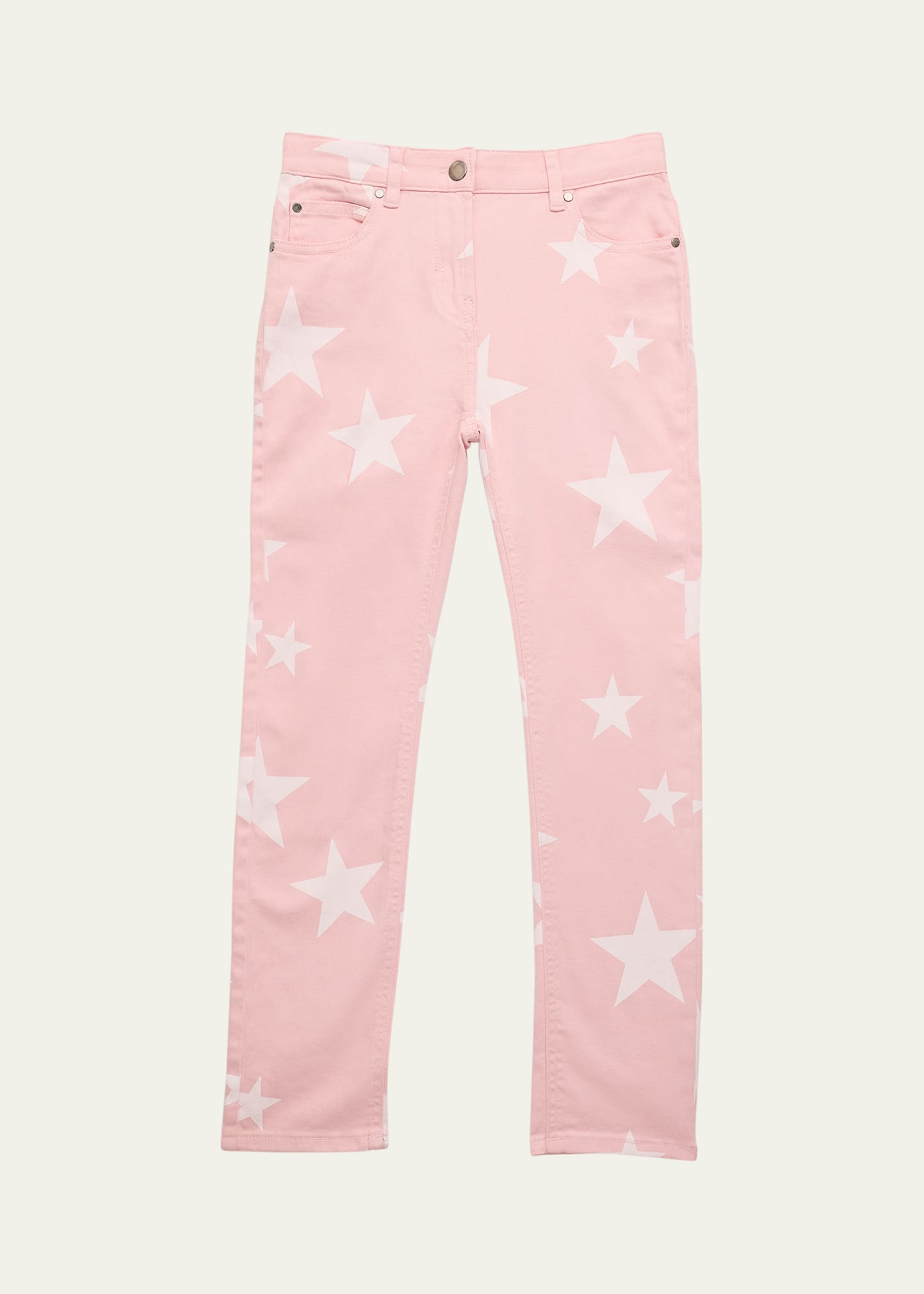 STELLA MCCARTNEY GIRL BLEACHED STARS DENIM SKINNY PANTS