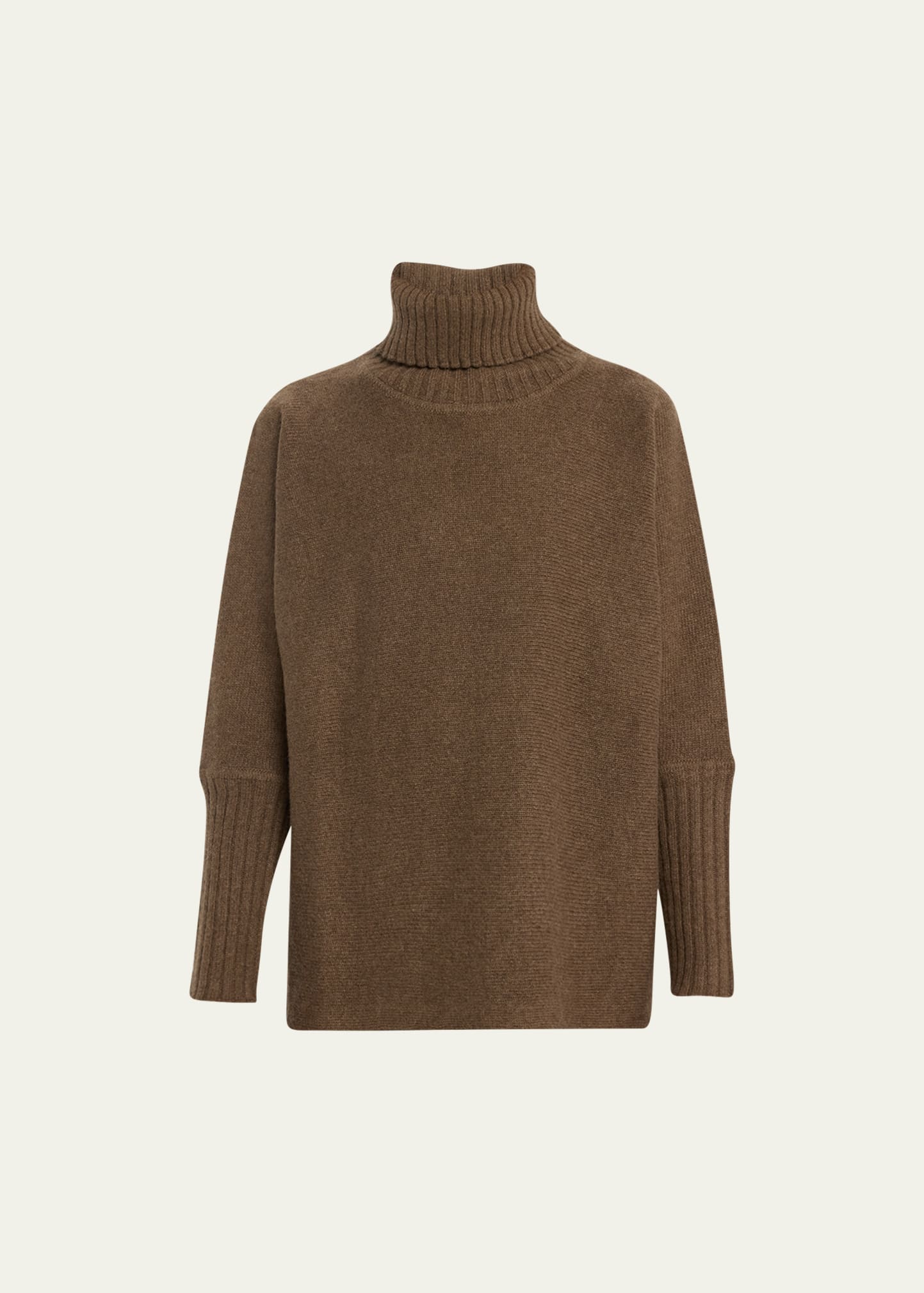 Wool Chunky Textured Knit Long-Sleeve Turtleneck Sweater