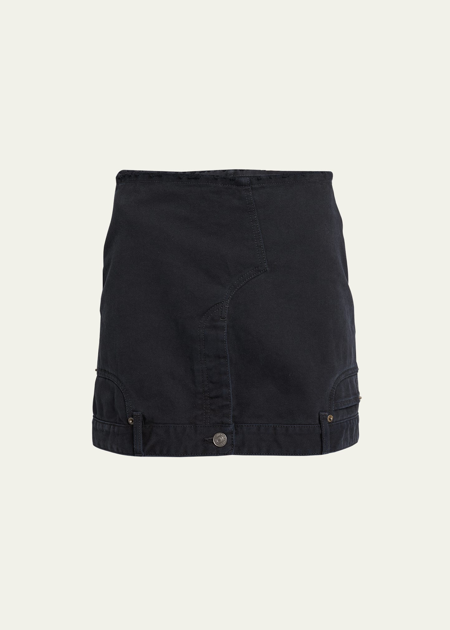 Shop Balenciaga Upside Down Denim Mini Skirt In Multi Oran