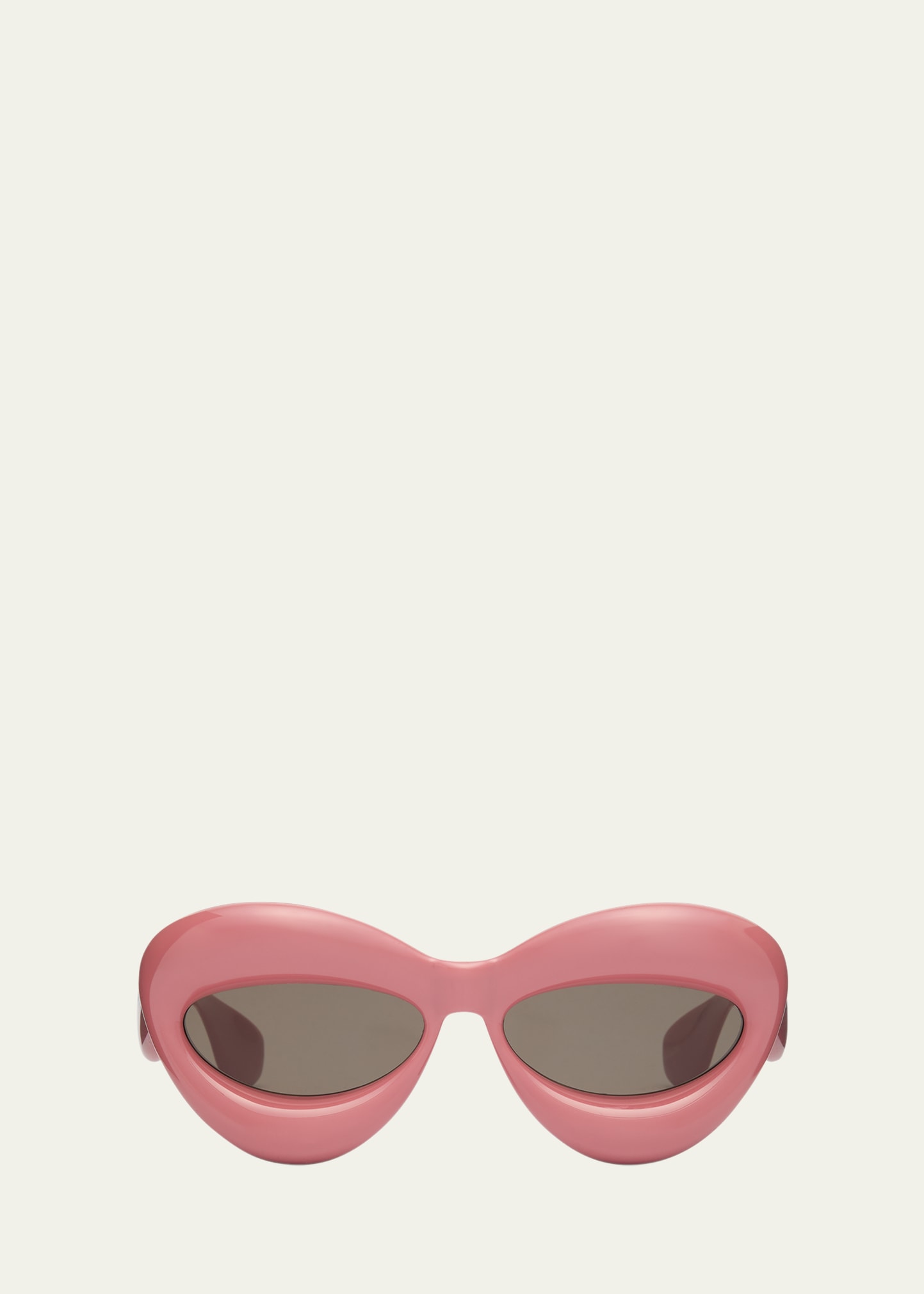 Shop Loewe Inflated Pink Acetate Cat-eye Sunglasses In Pnko/brn