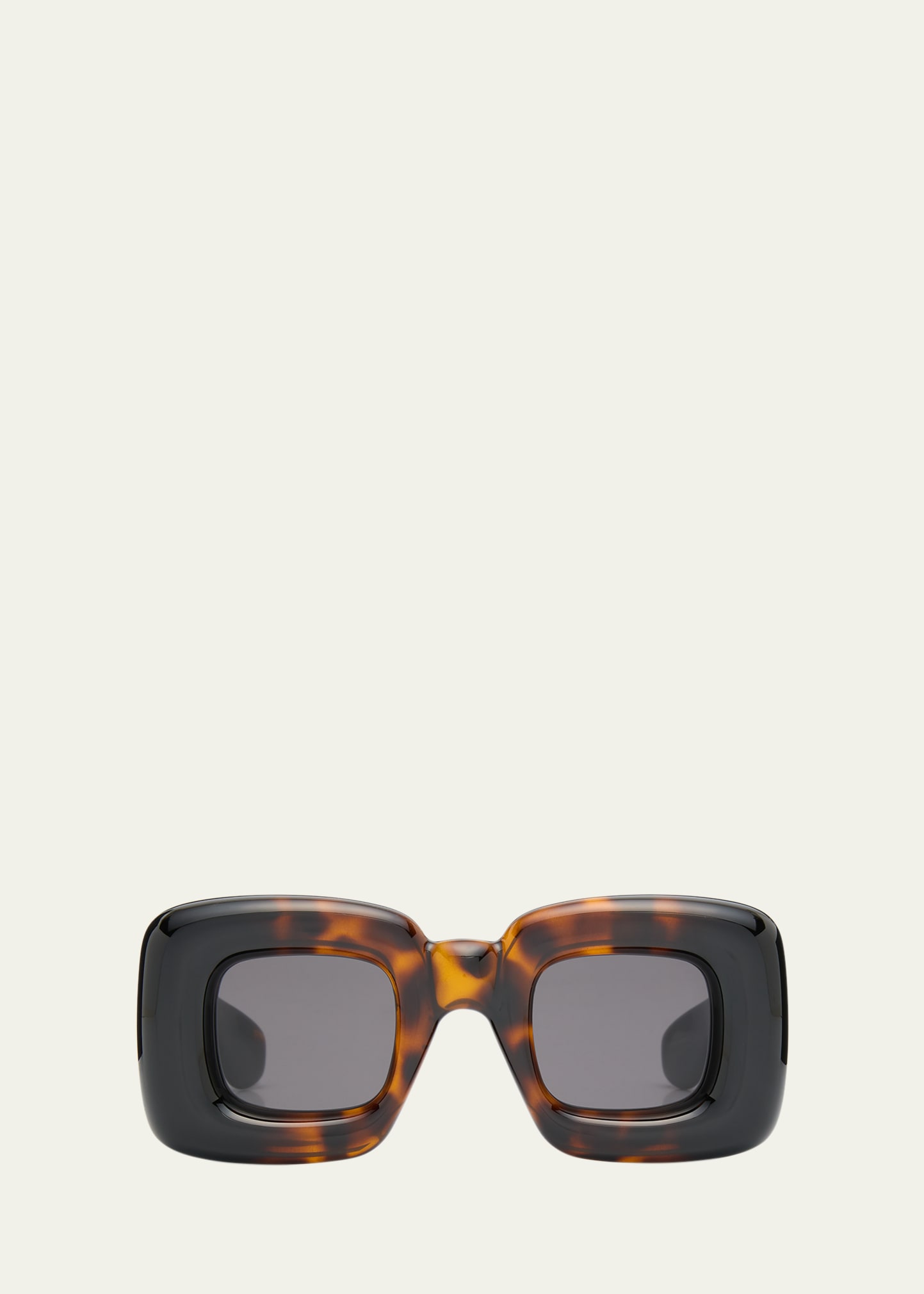 Shop Loewe Fashion Show Inflated Acetate Square Sunglasses In Dhav/smk