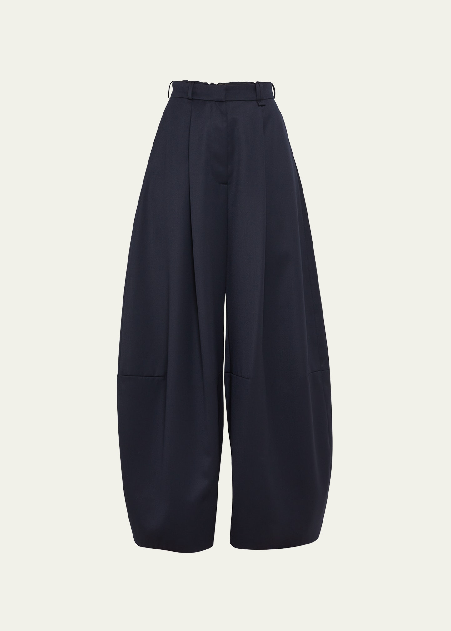 Shop Simone Rocha Wide-leg Pleated Trousers In Navy