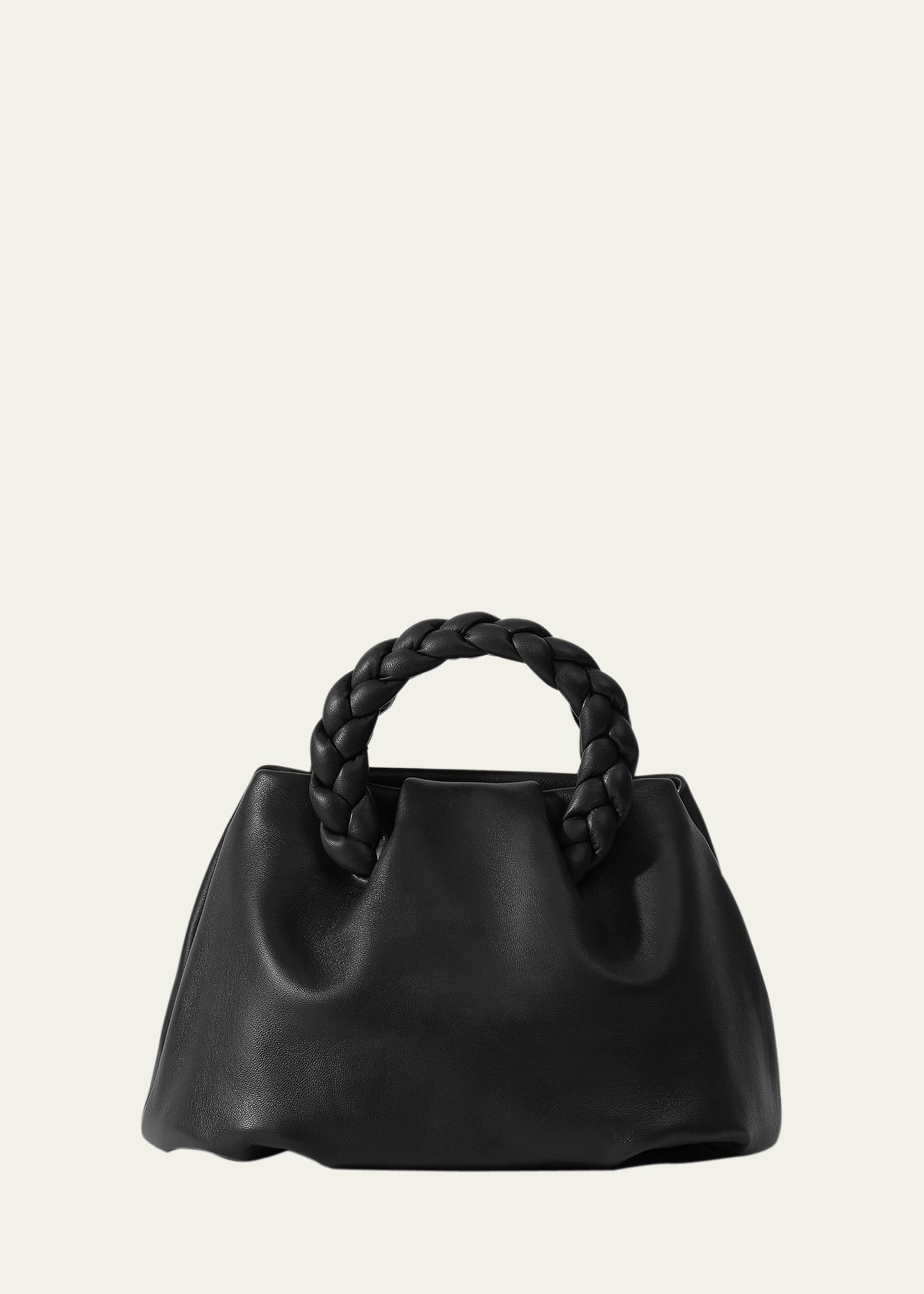 Totes bags Hereu - Bombon medium braided handle leather handbag -  BOMBONMEDIUMBLACK
