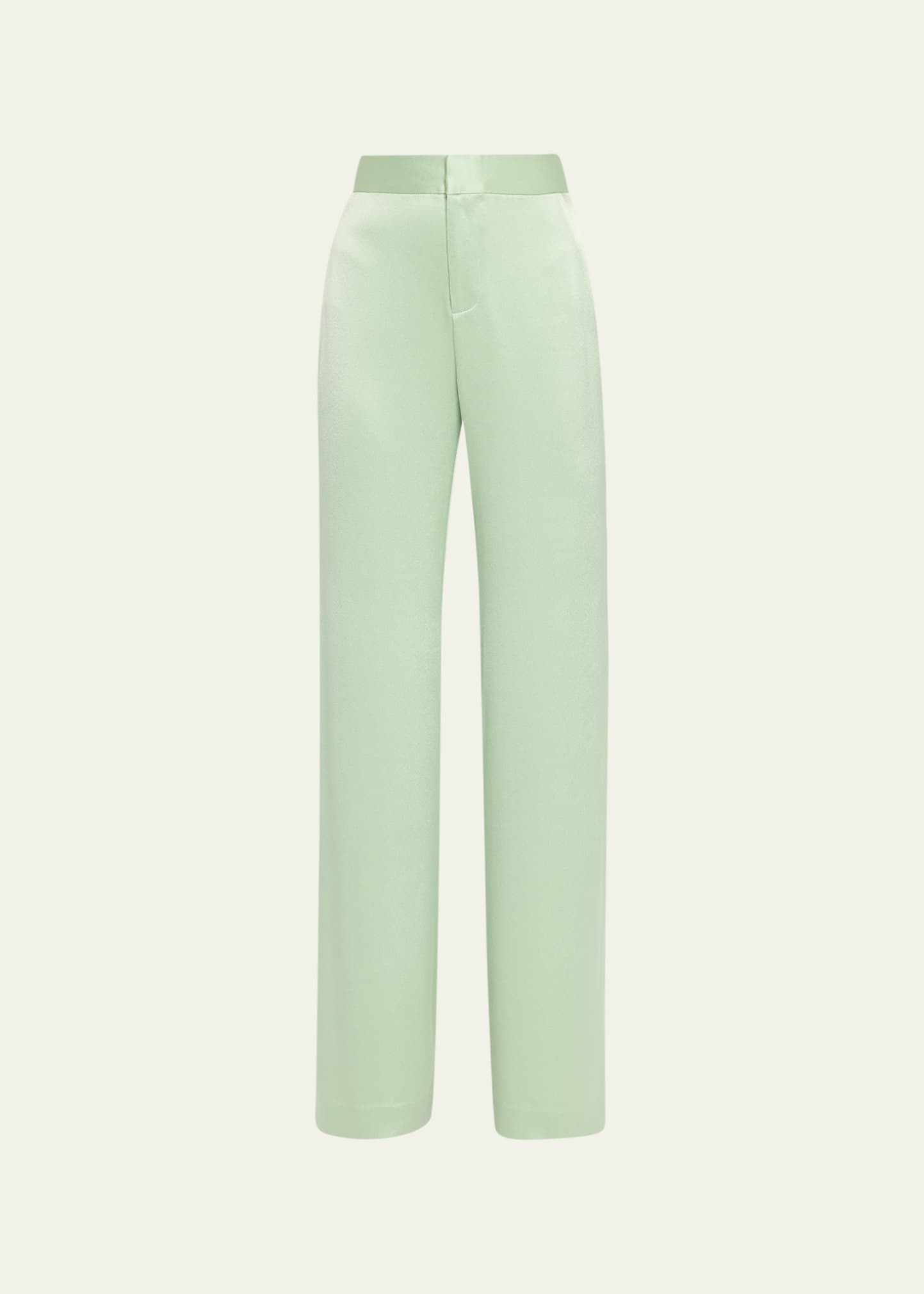 Deanna High-Waisted Bootcut Satin Pants