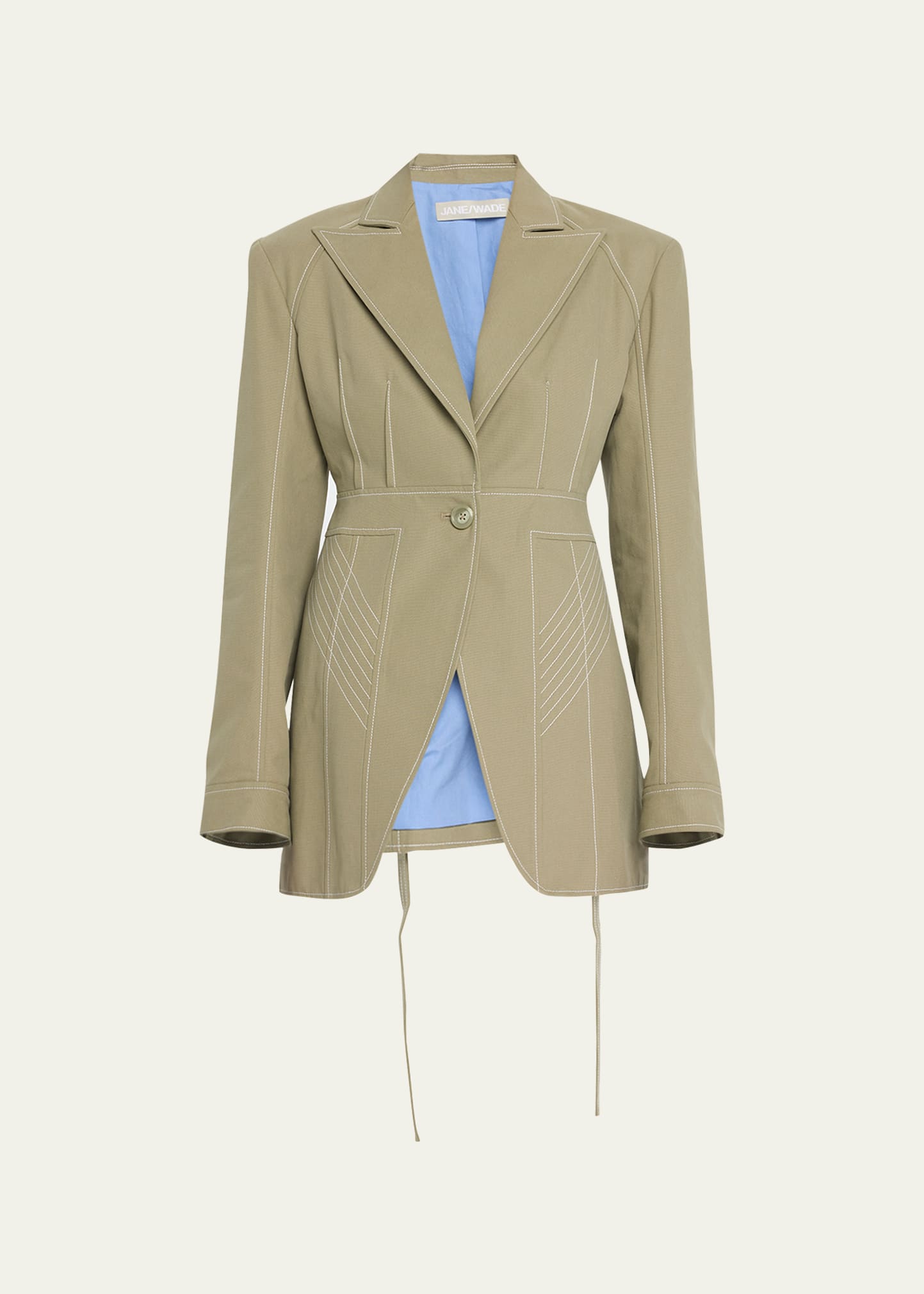 Jane Wade Strapped Single-breasted Blazer In Mist