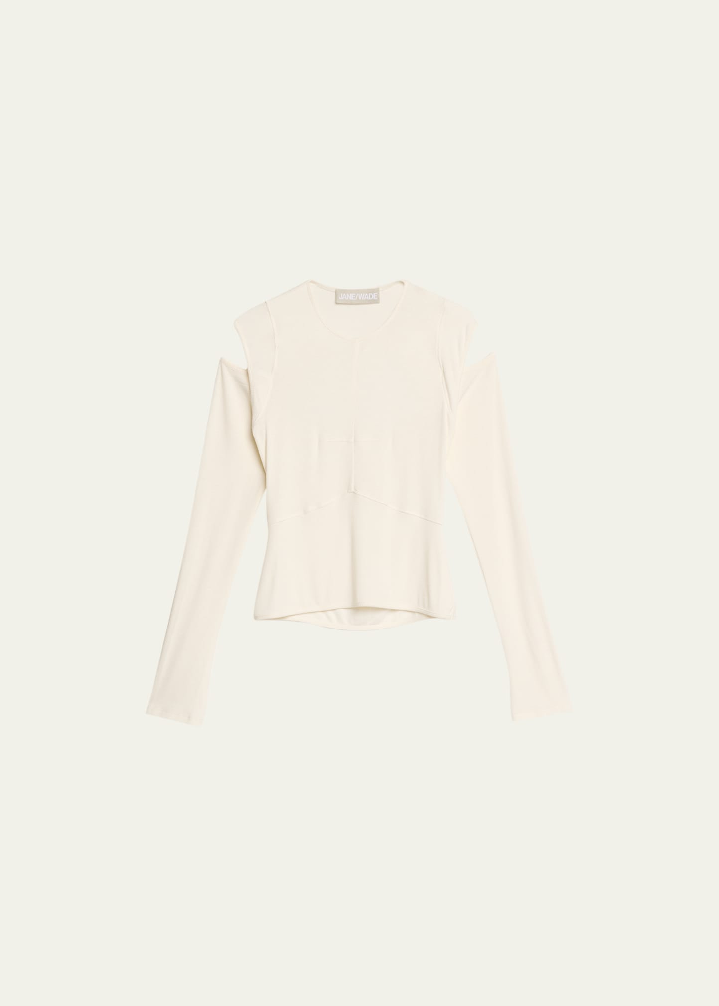Jane Wade One Eye Cut-out Long-sleeve Top In Cream