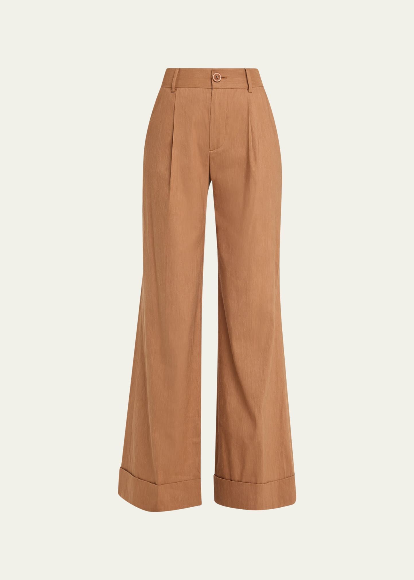 Tomasa Cuffed Linen-Blend Pants