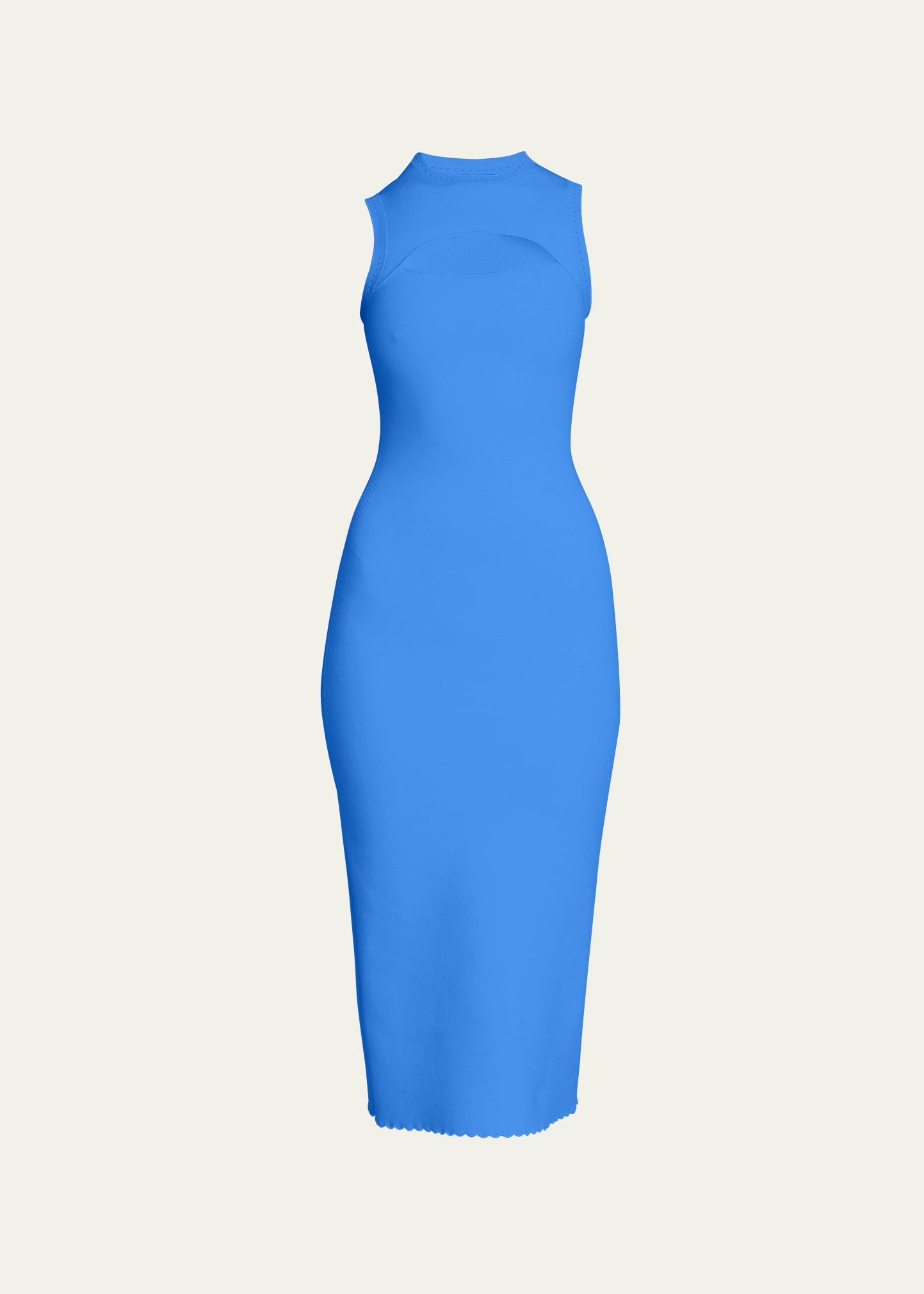 Victoria Beckham Cutout Knit Body-con Midi Dress In Cobalt