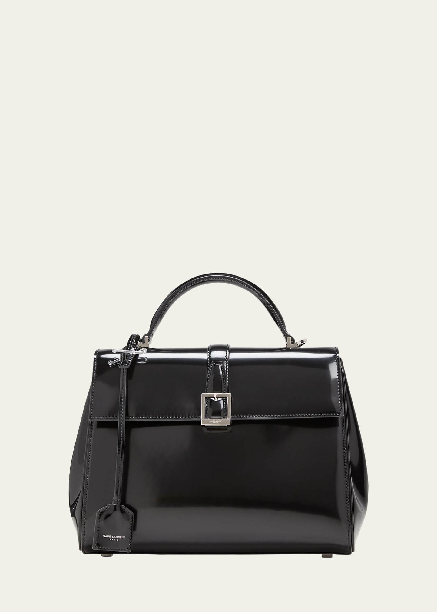 Saint Laurent Le Fermoir Small Top-Handle Bag in Spazzolato