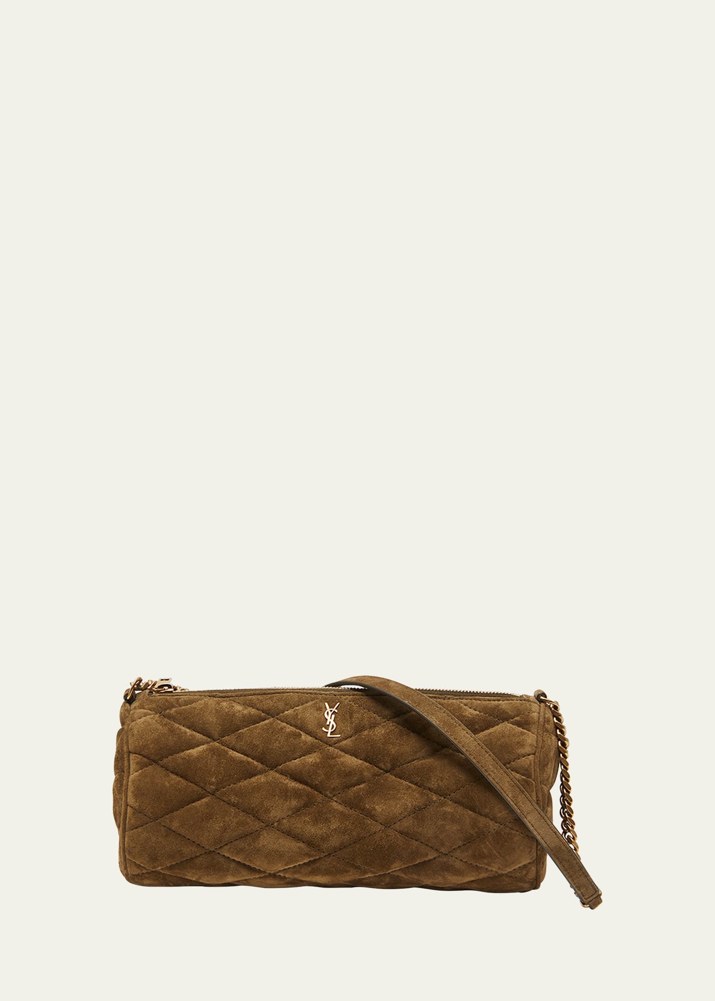 Saint Laurent Sade Small Quilted Suede Shoulder Bag In 2326 New Barley
