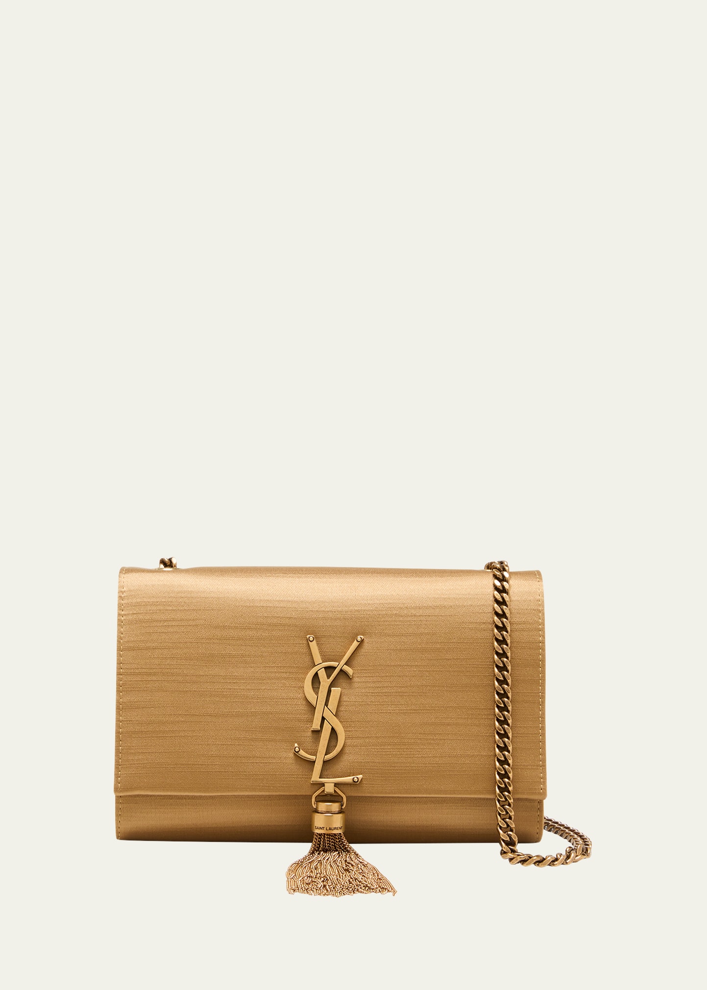 Saint Laurent Kate Small Tassel Chain Shoulder Bag In Brown