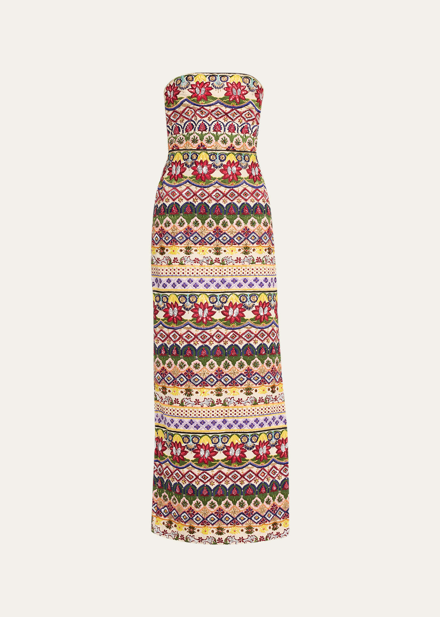 Georgie Embroidered Strapless Gown