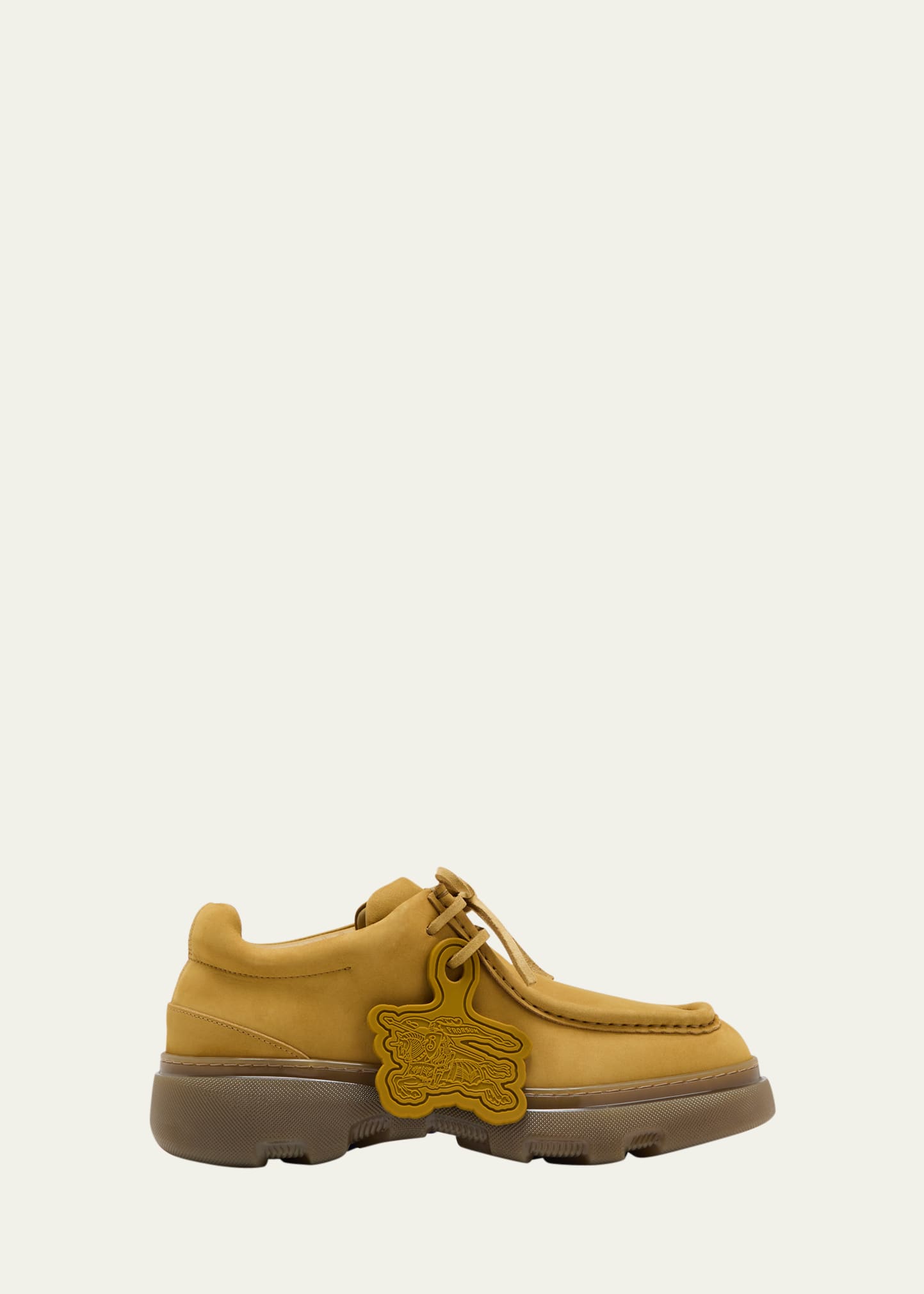 Burberry Nutbuck Creeper Leather Derby Shoes In Manilla