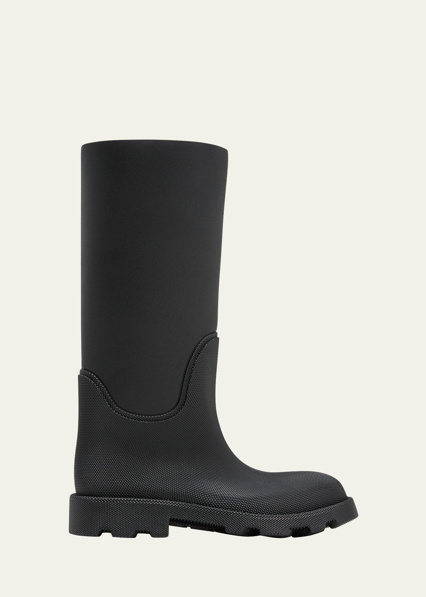 Shop Burberry Men's Rubber Marsh High Boots In Black