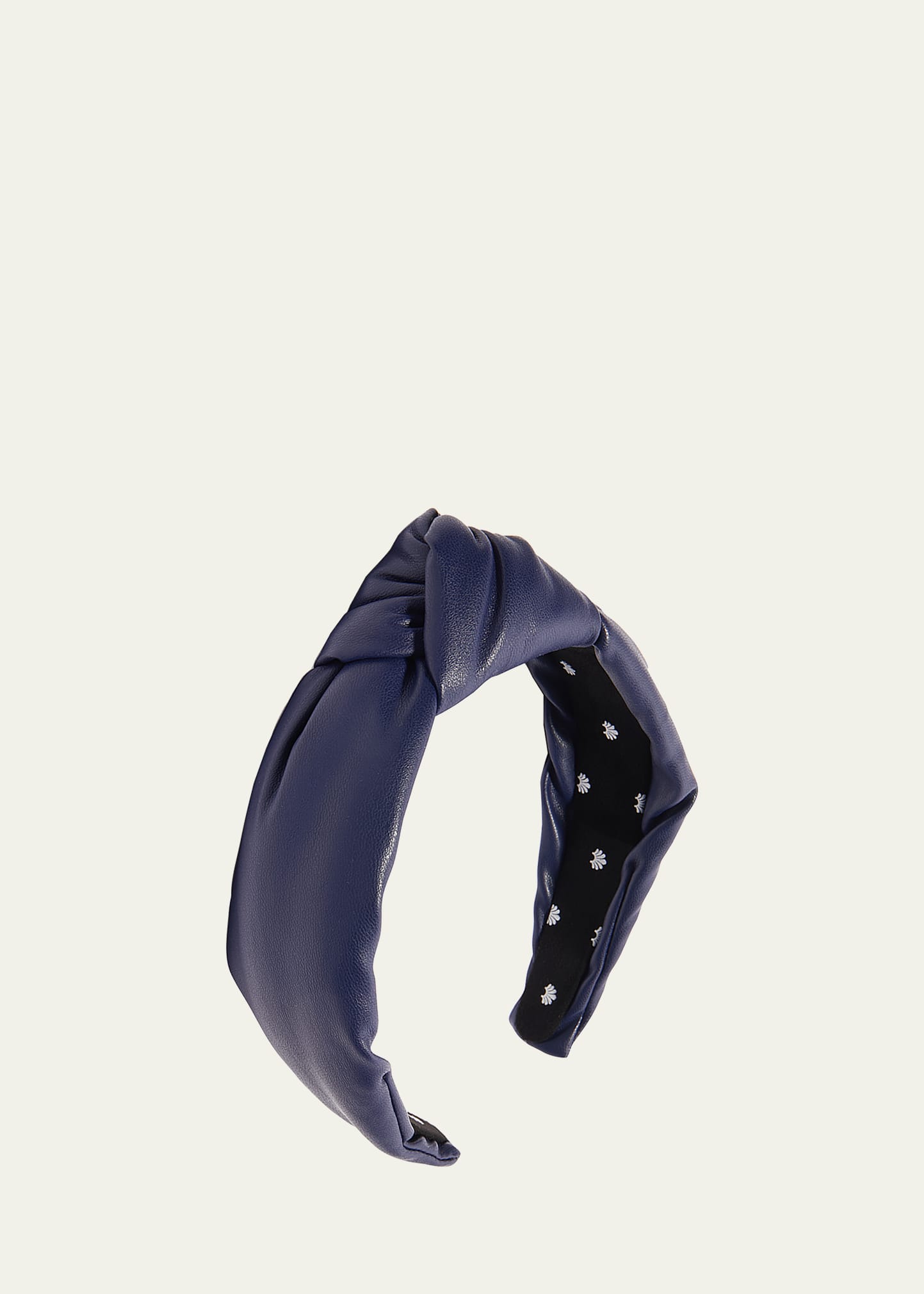 Lele Sadoughi Faux Leather Knotted Headband In Navy