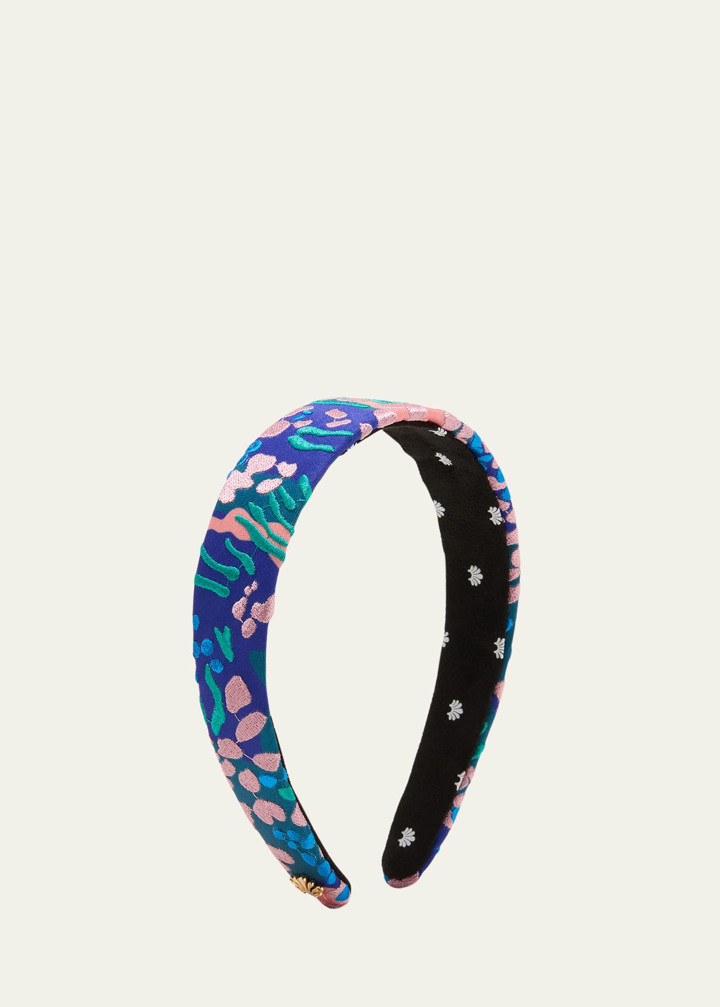 Lele Sadoughi Bessette Embroidered Headband In Sea Reef