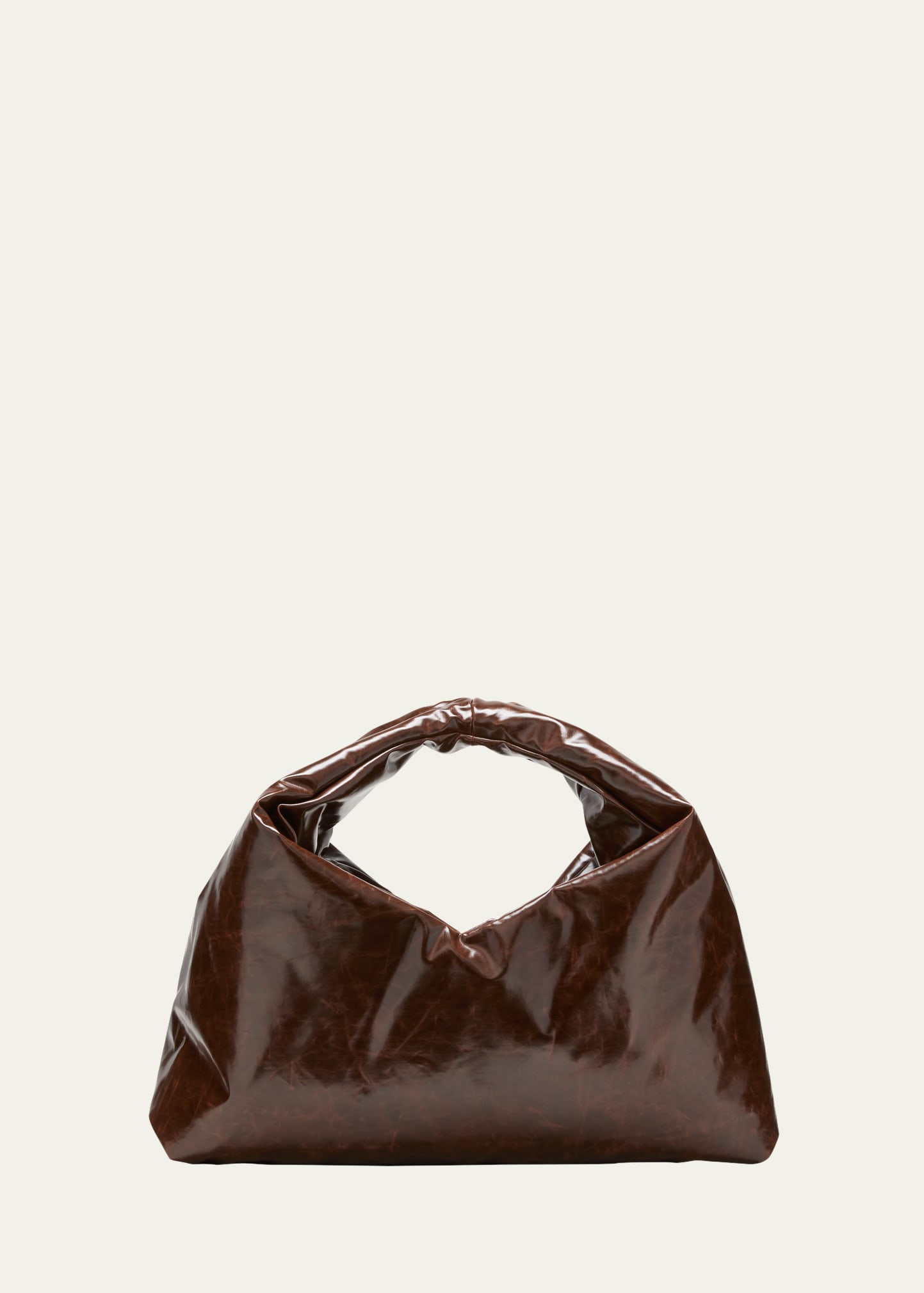 Kassl Anchor Skai Small Faux-leather Top-handle Bag In Dark Brown