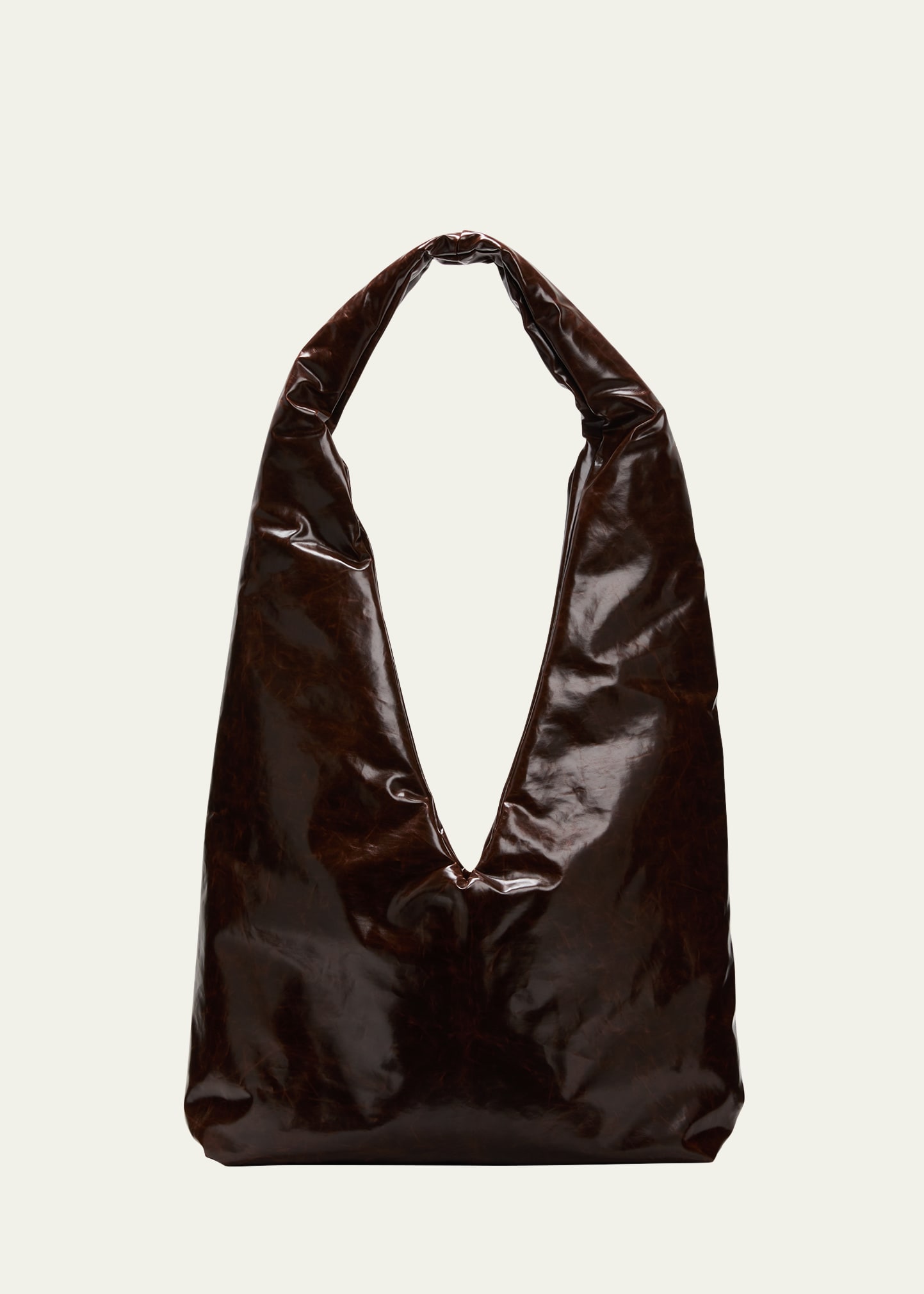 Kassl Anchor Skai Medium Faux-leather Shoulder Bag In Dark Brown