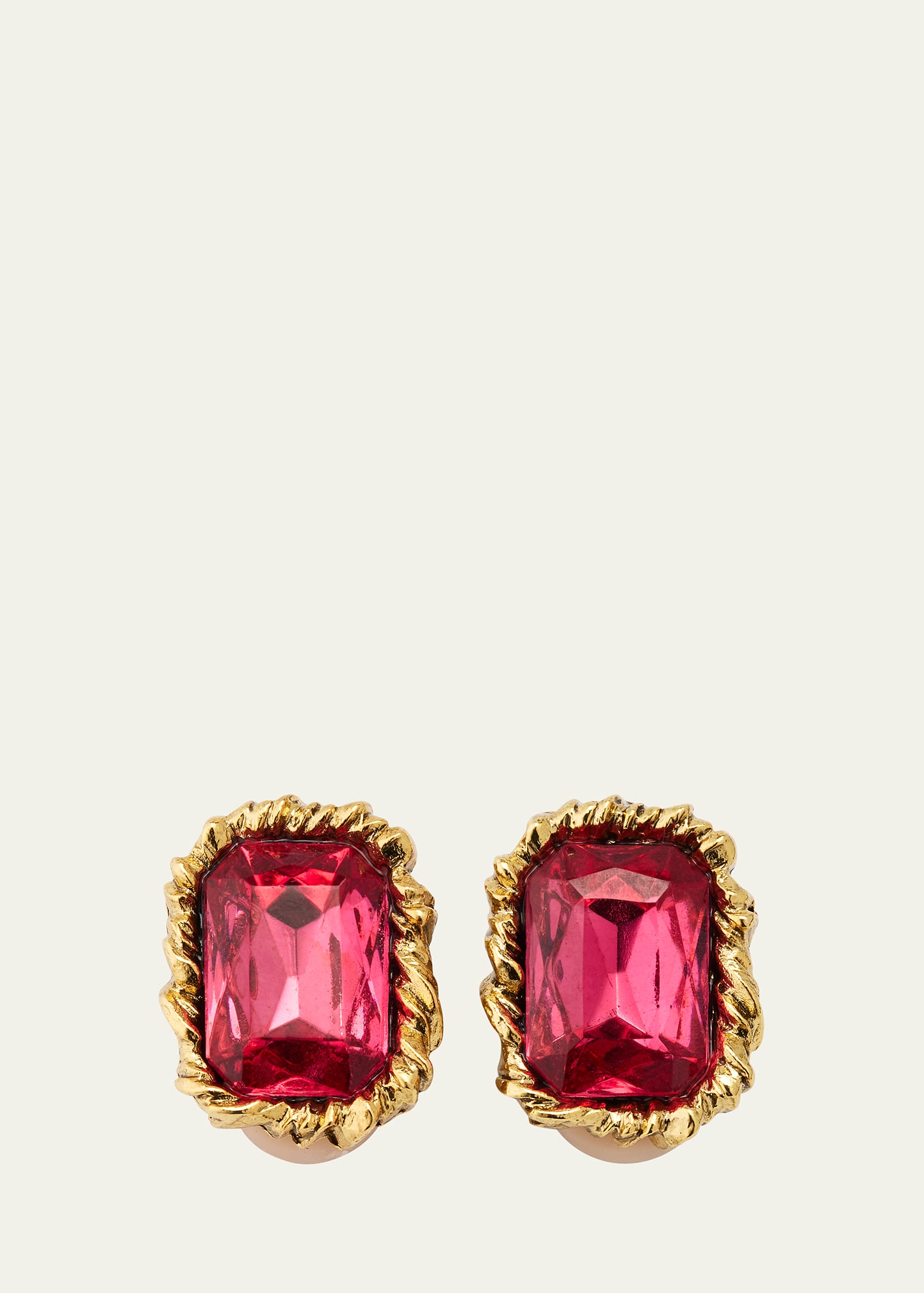 Oscar De La Renta Lintzer Crystal Button Earrings In Rose