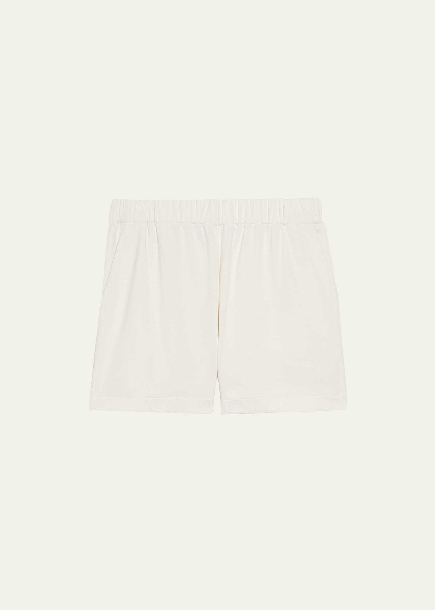 Theory Elasticized-waist Viscose Pull-on Shorts In Ivory