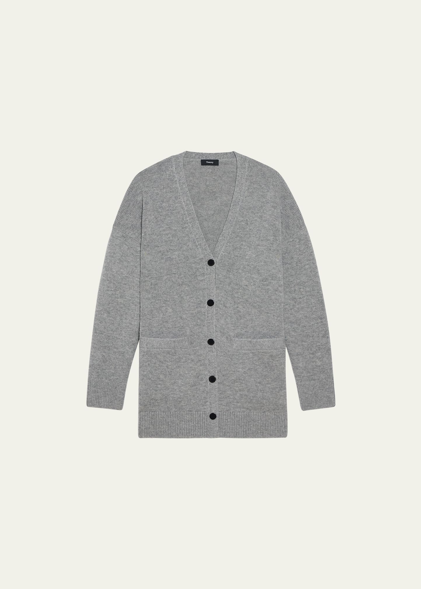 Theory Wool & Cashmere Oversized Drop-shoulder Cardigan In Husky
