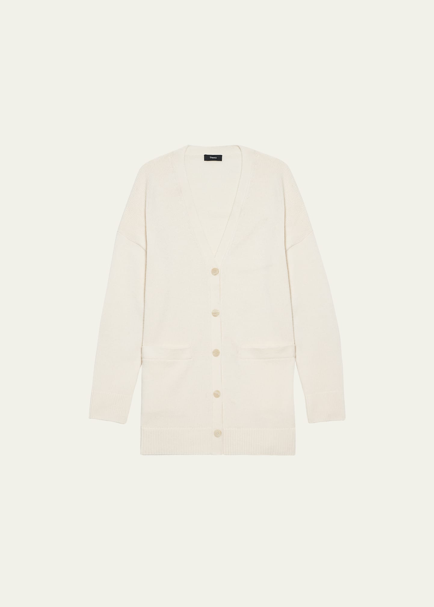 Theory Boxy Cardigan In Ivory